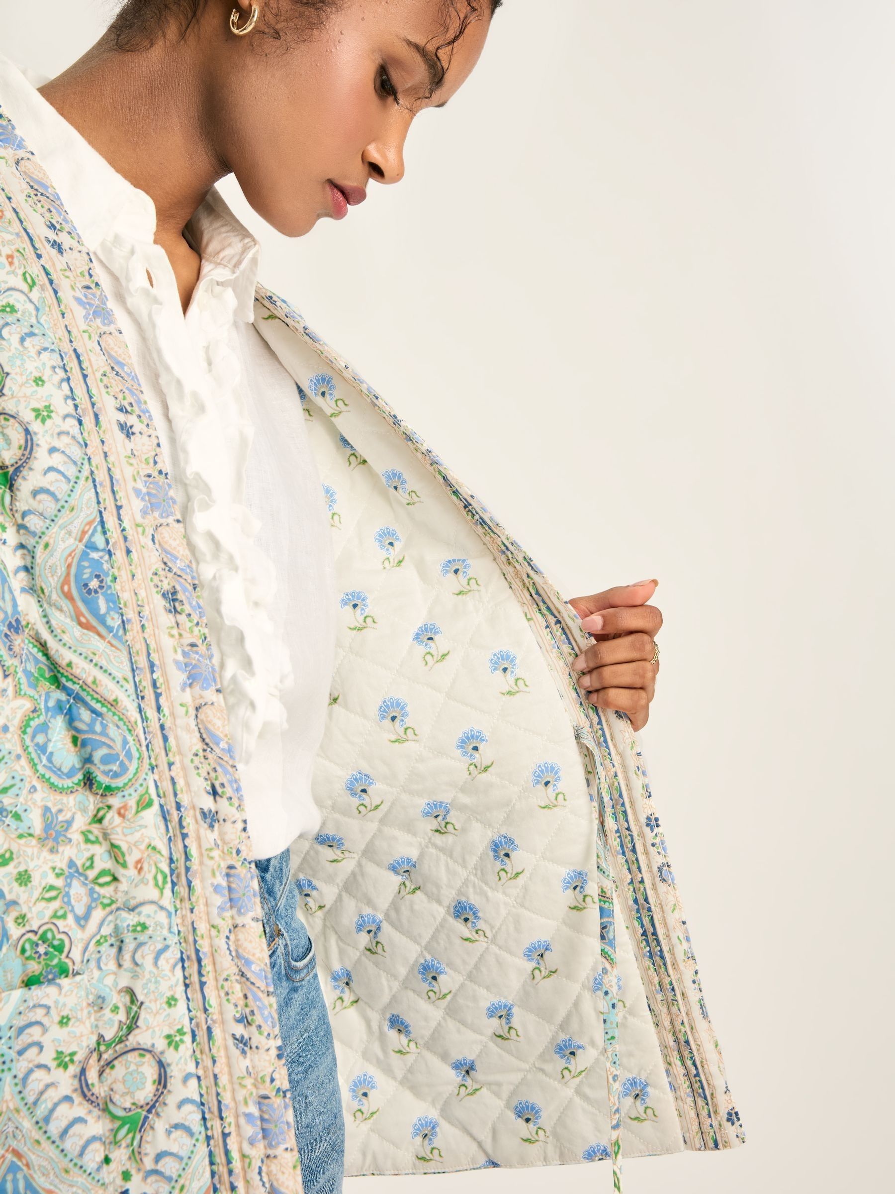 Blakeney Relaxed Fit Paisley Cotton Quilted Jacket - Image 4 of 6