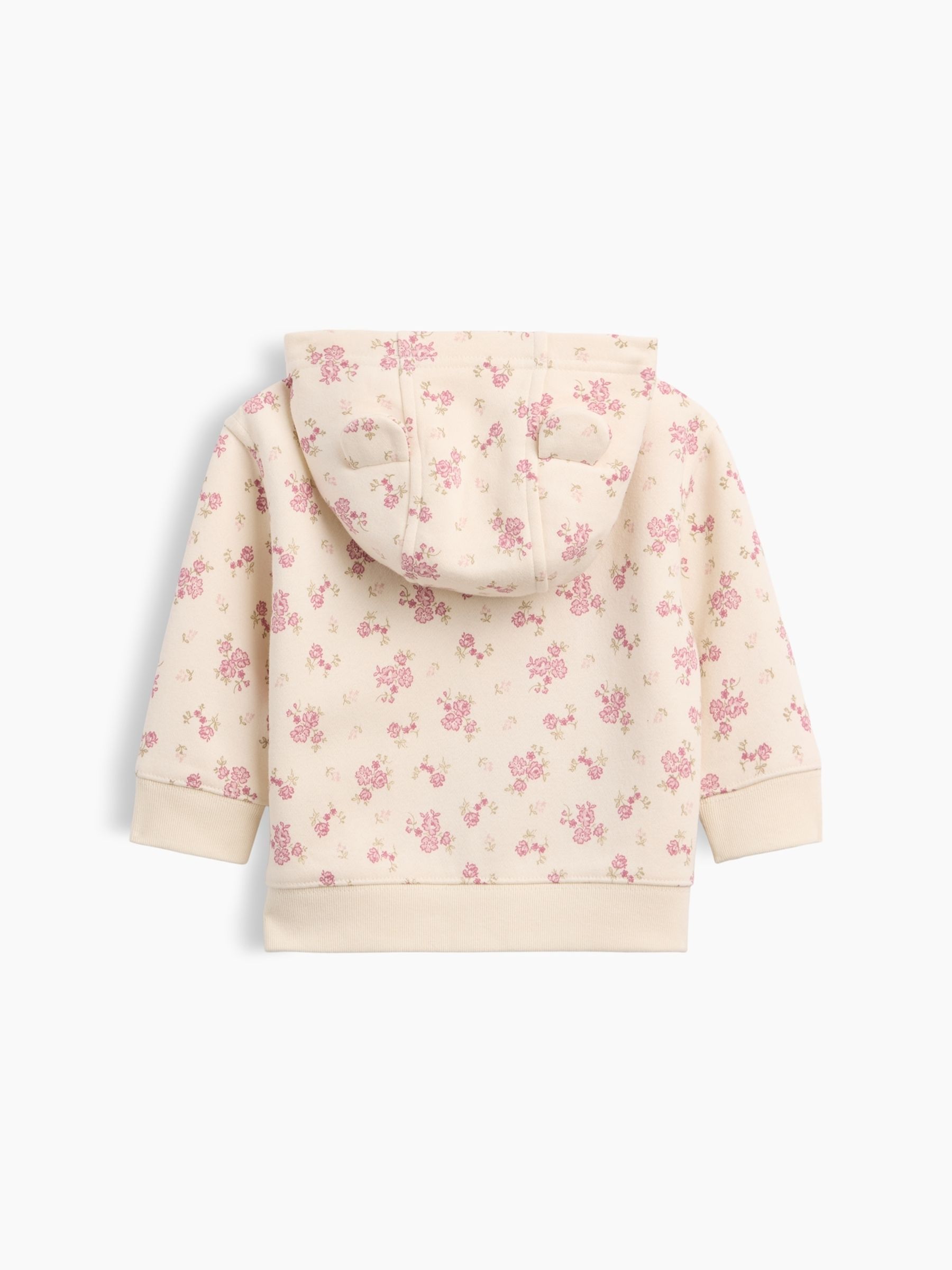 Cream Floral VinstageSoft Brannan Bear Logo Zip-Up Hoodie - Image 2 of 3 Cream Floral VinstageSoft Brannan Bear Logo Zip-Up Hoodie - Image 2 of 3