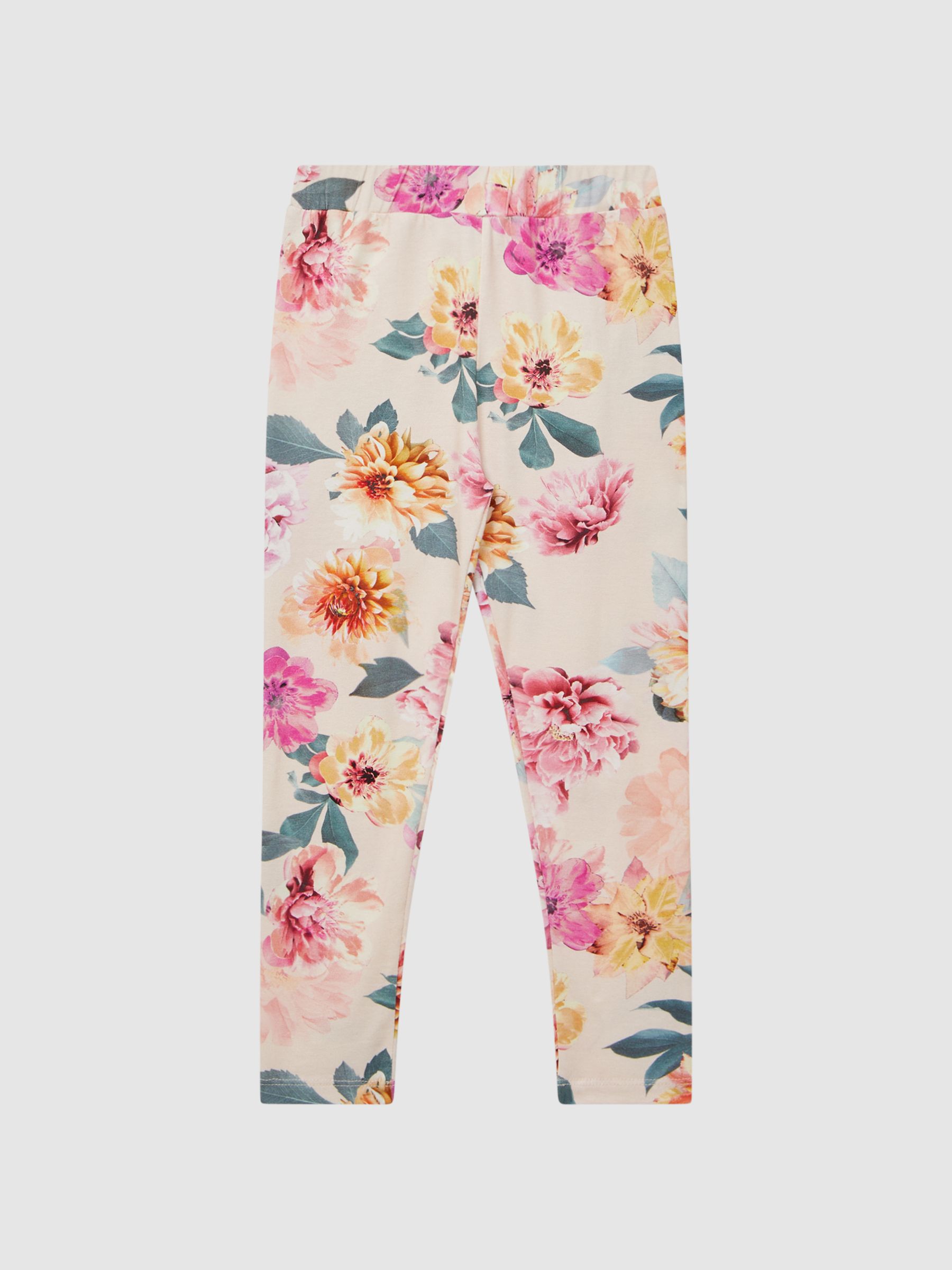 Junior Floral Print Leggings in Pink - Image 2 of 6 Junior Floral Print Leggings in Pink - Image 2 of 6