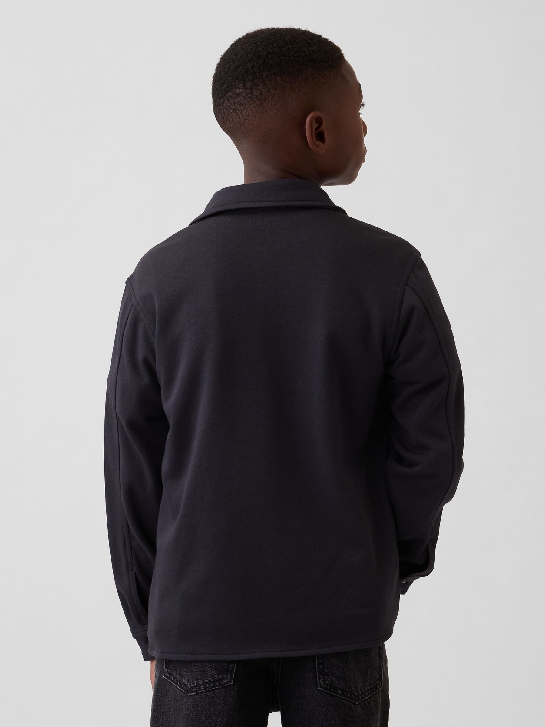 Black Vintage Soft French Terry Button-Front Shirt - Image 2 of 5