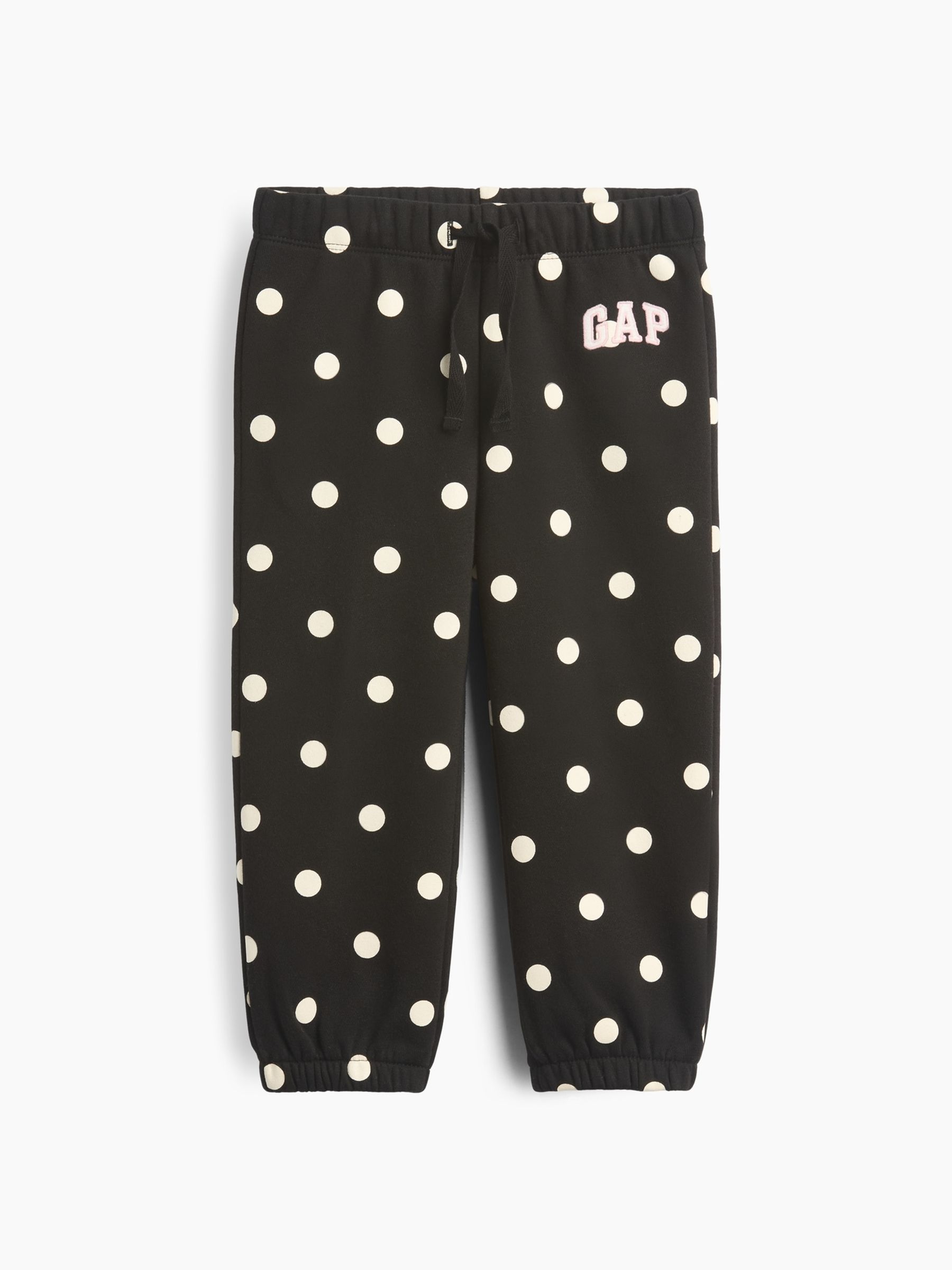Black Polka Dot Pull On Logo Joggers - Image 1 of 3 Black Polka Dot Pull On Logo Joggers - Image 1 of 3