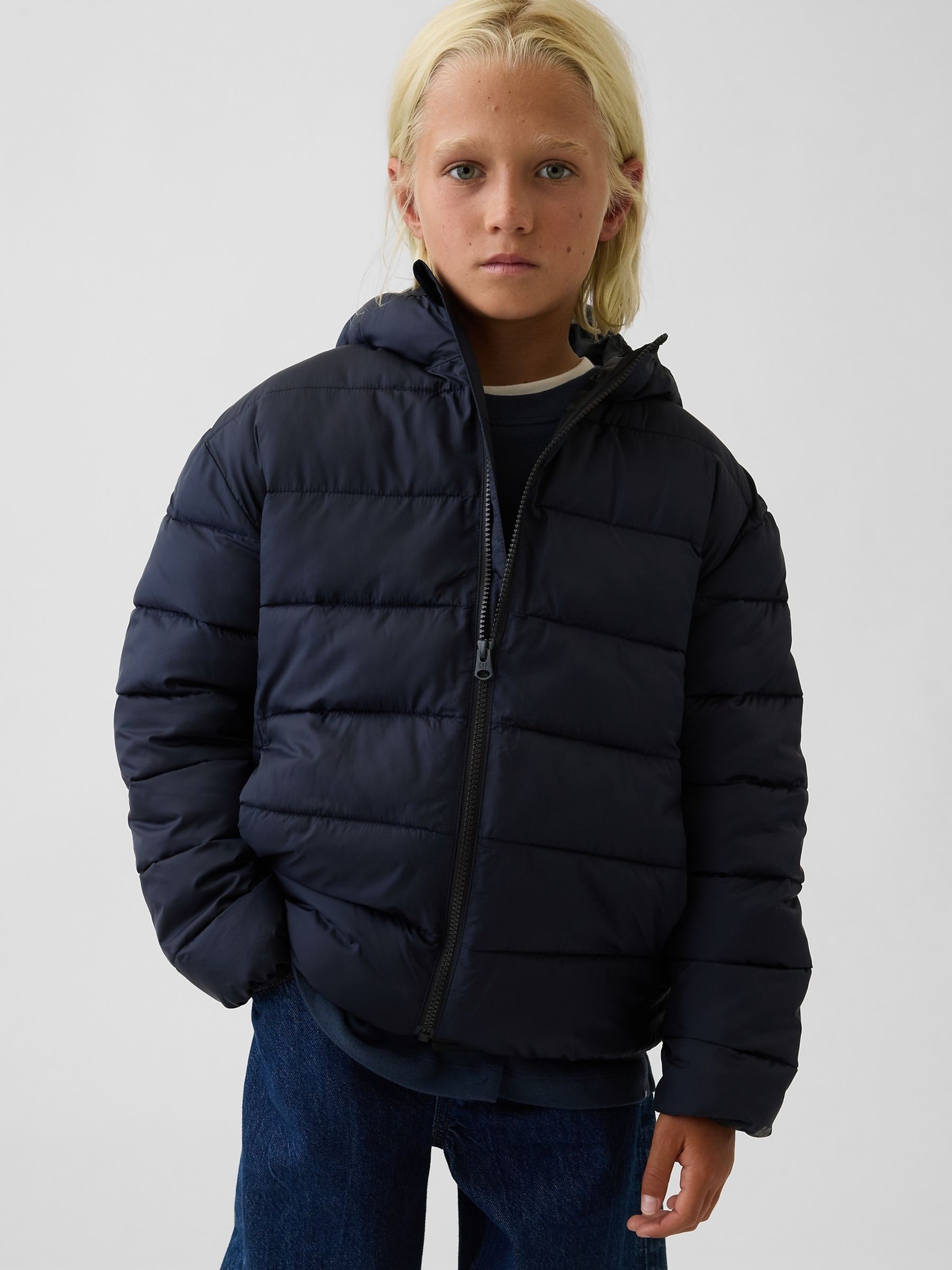 Navy Lightweight Puffer Coat - Image 1 of 3