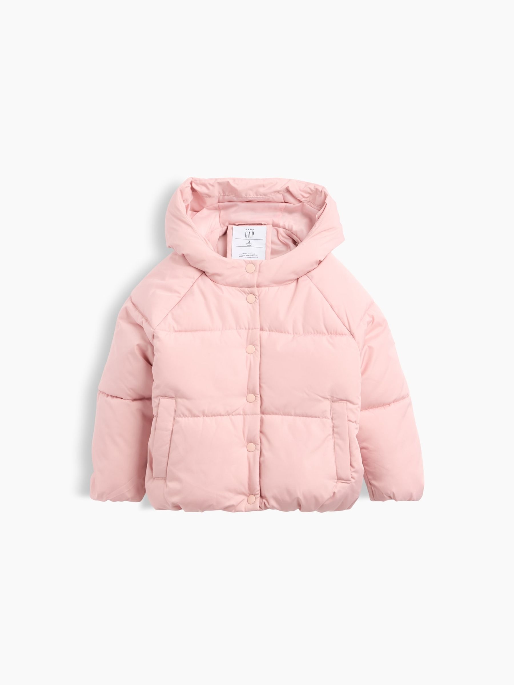Pink Hooded Puffer Jacket - Image 1 of 2 Pink Hooded Puffer Jacket - Image 1 of 2