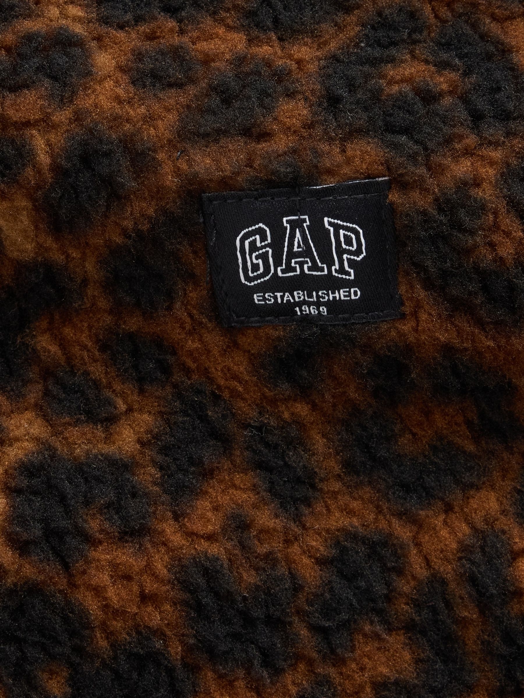 Leopard Sherpa Relaxed Zip-Up Jacket - Image 5 of 6