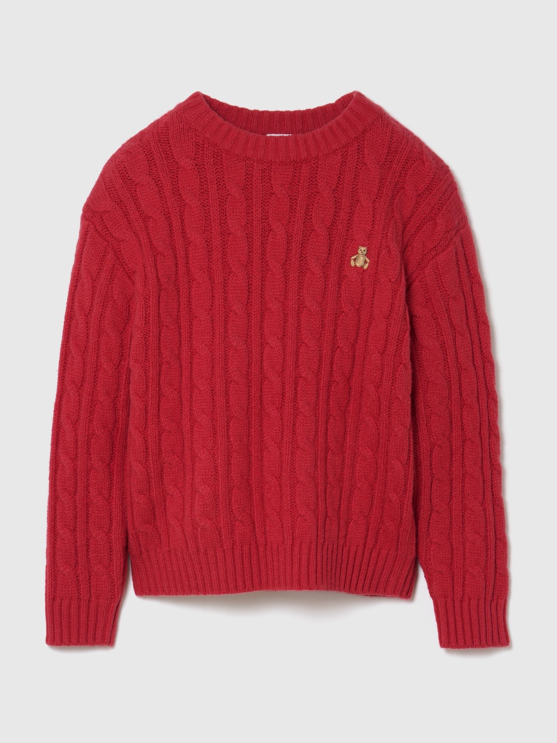 Red CashSoft Cable-Knit Jumper - Image 1 of 3