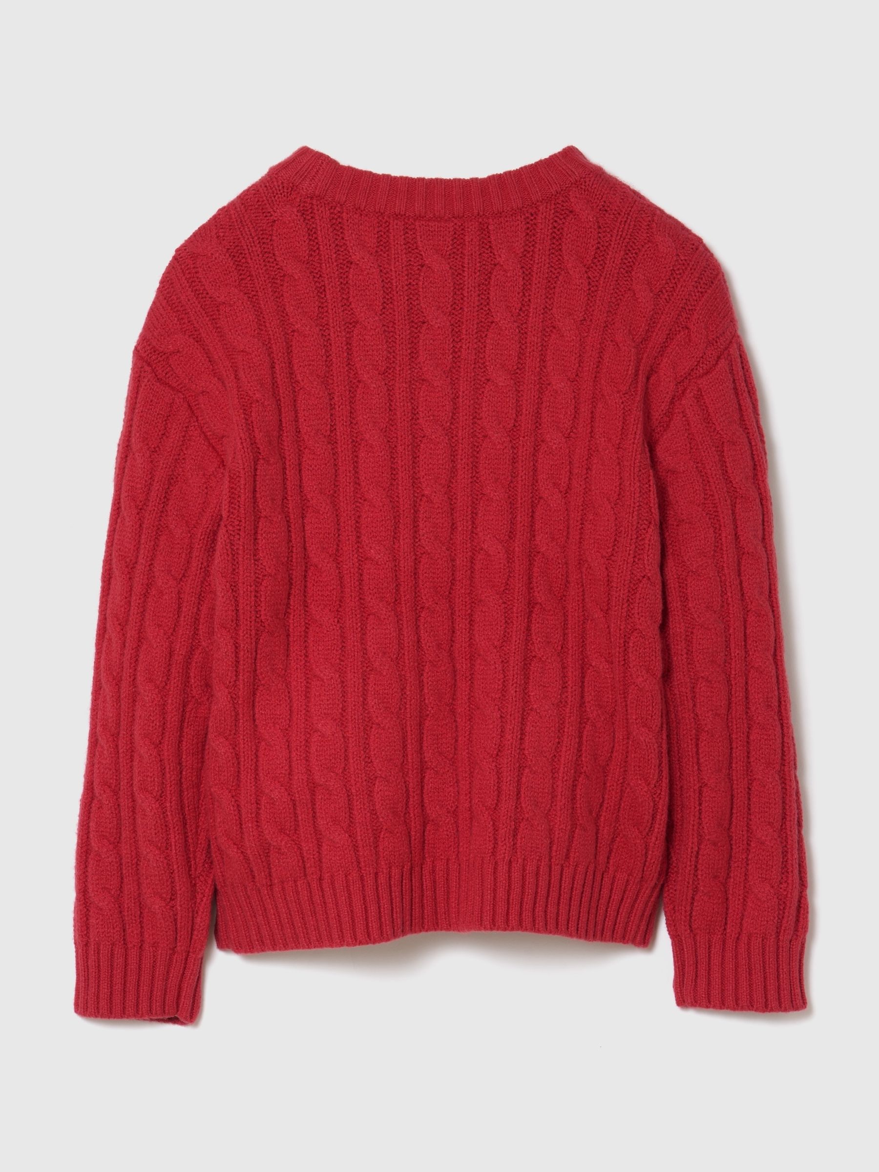 Red CashSoft Cable-Knit Jumper - Image 2 of 3 Red CashSoft Cable-Knit Jumper - Image 2 of 3