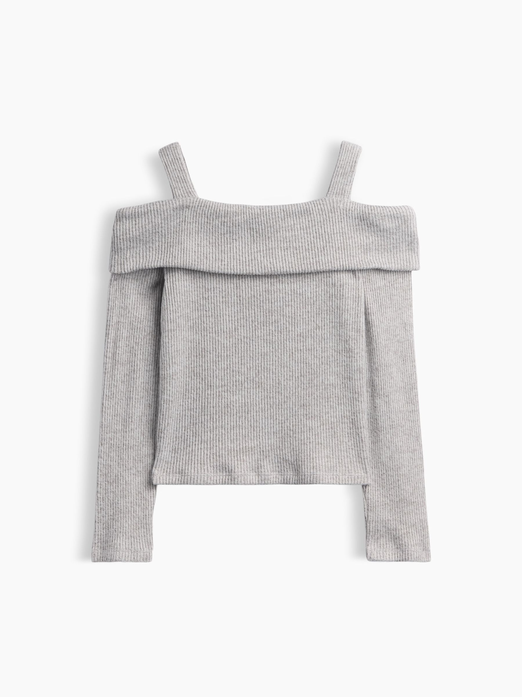 Grey Off-Shoulder Rib Top - Image 3 of 4