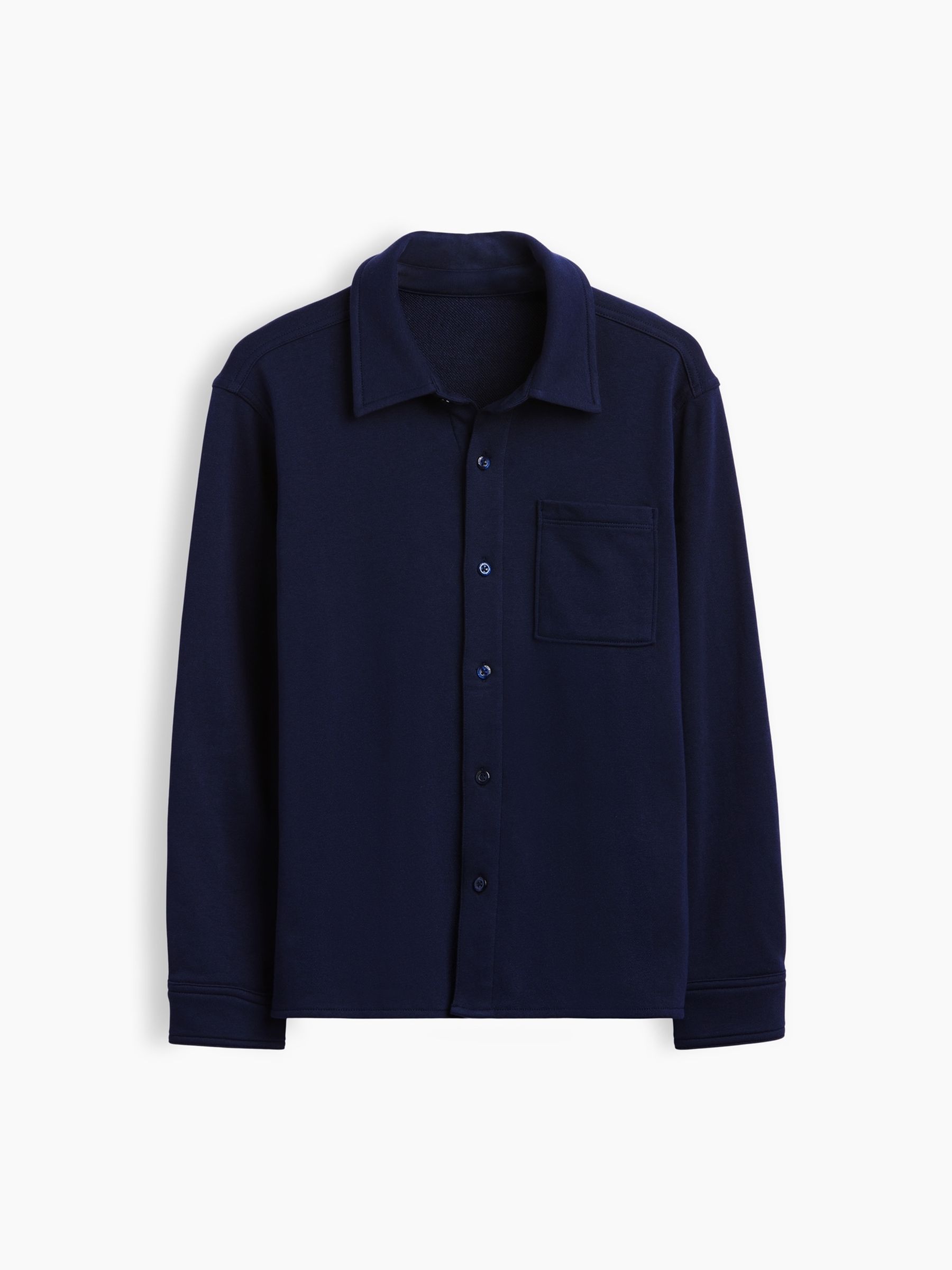 Navy Vintage Soft French Terry Button-Front Shirt - Image 4 of 5