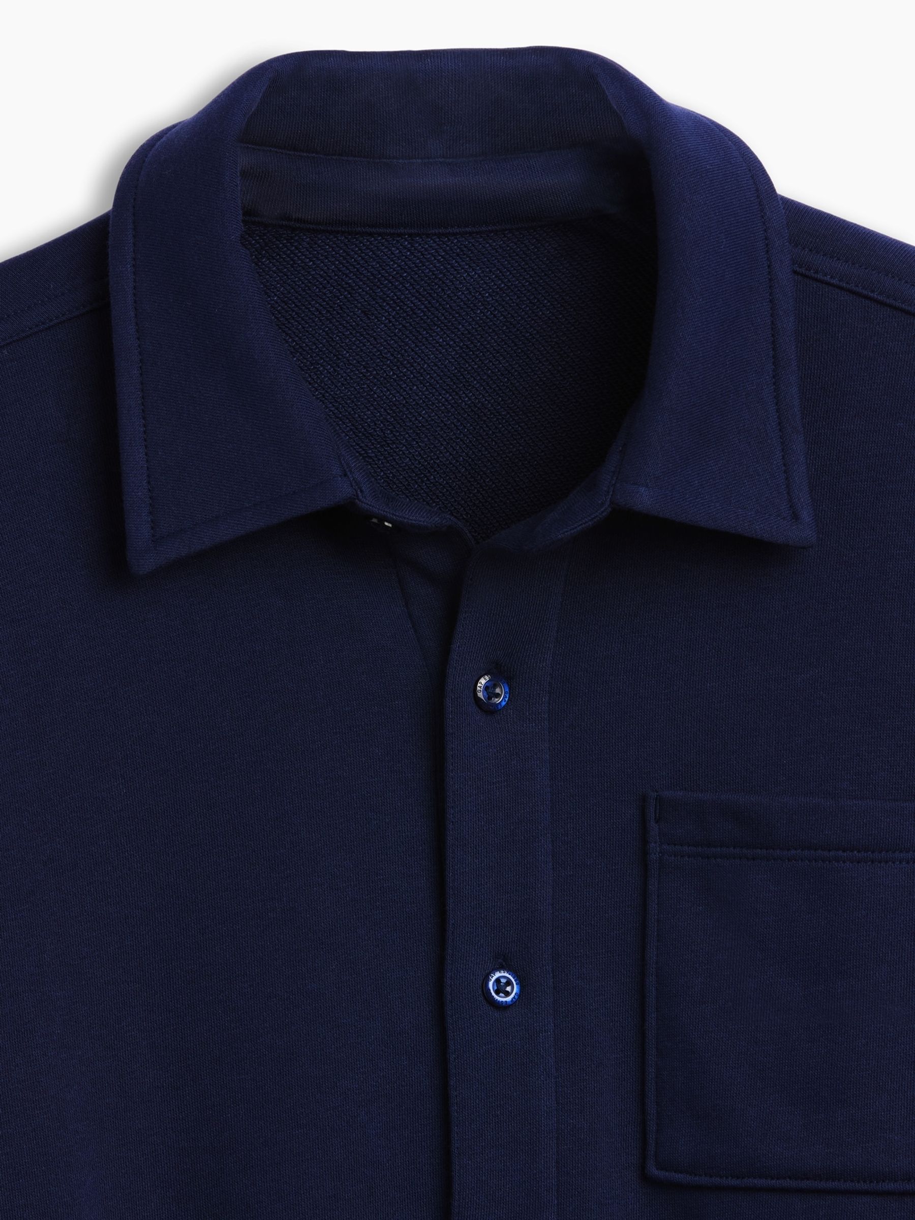 Navy Vintage Soft French Terry Button-Front Shirt - Image 5 of 5 Navy Vintage Soft French Terry Button-Front Shirt - Image 5 of 5