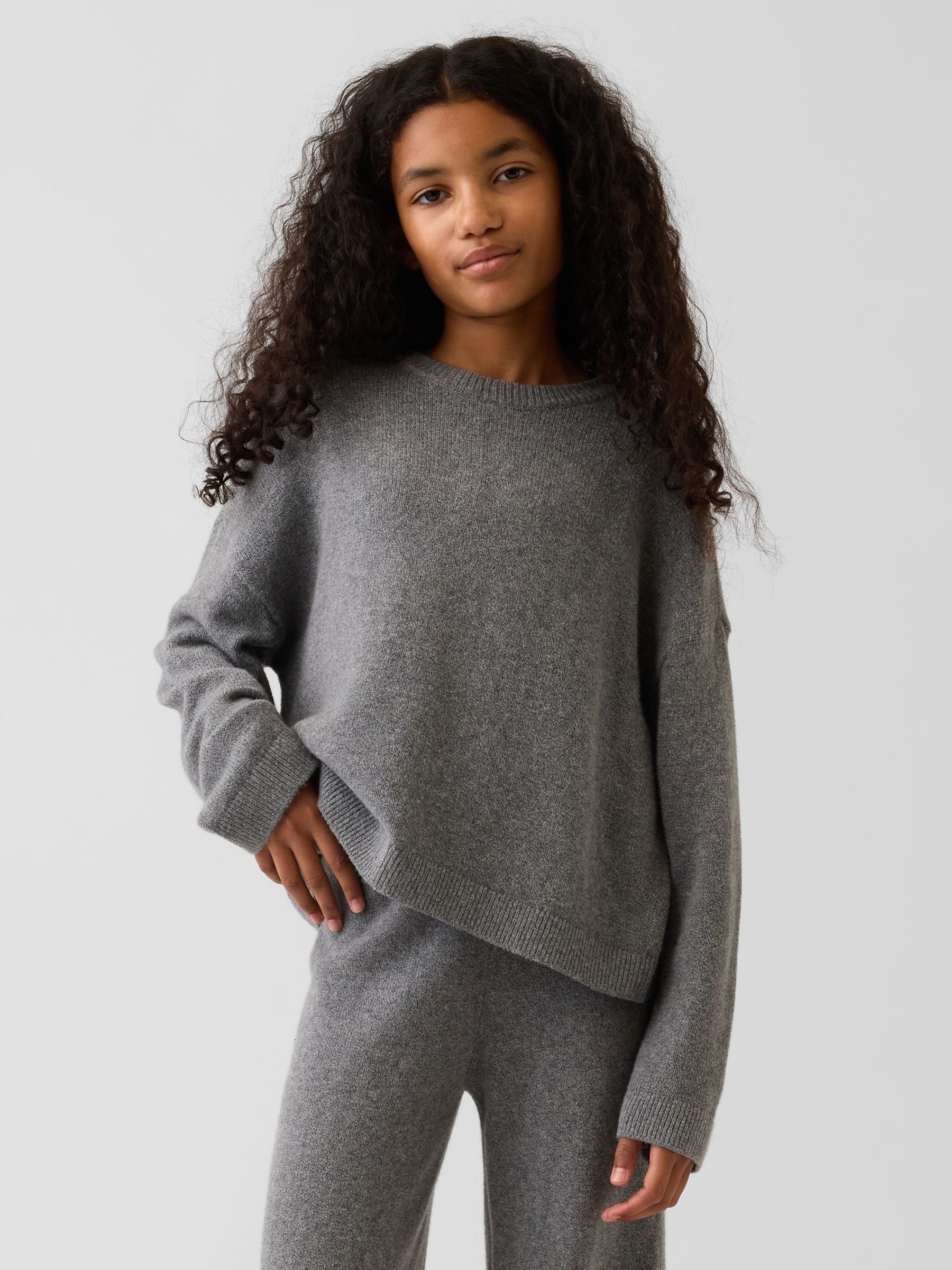 Grey CashSoft Oversized Jumper - Image 1 of 4 Grey CashSoft Oversized Jumper - Image 1 of 4