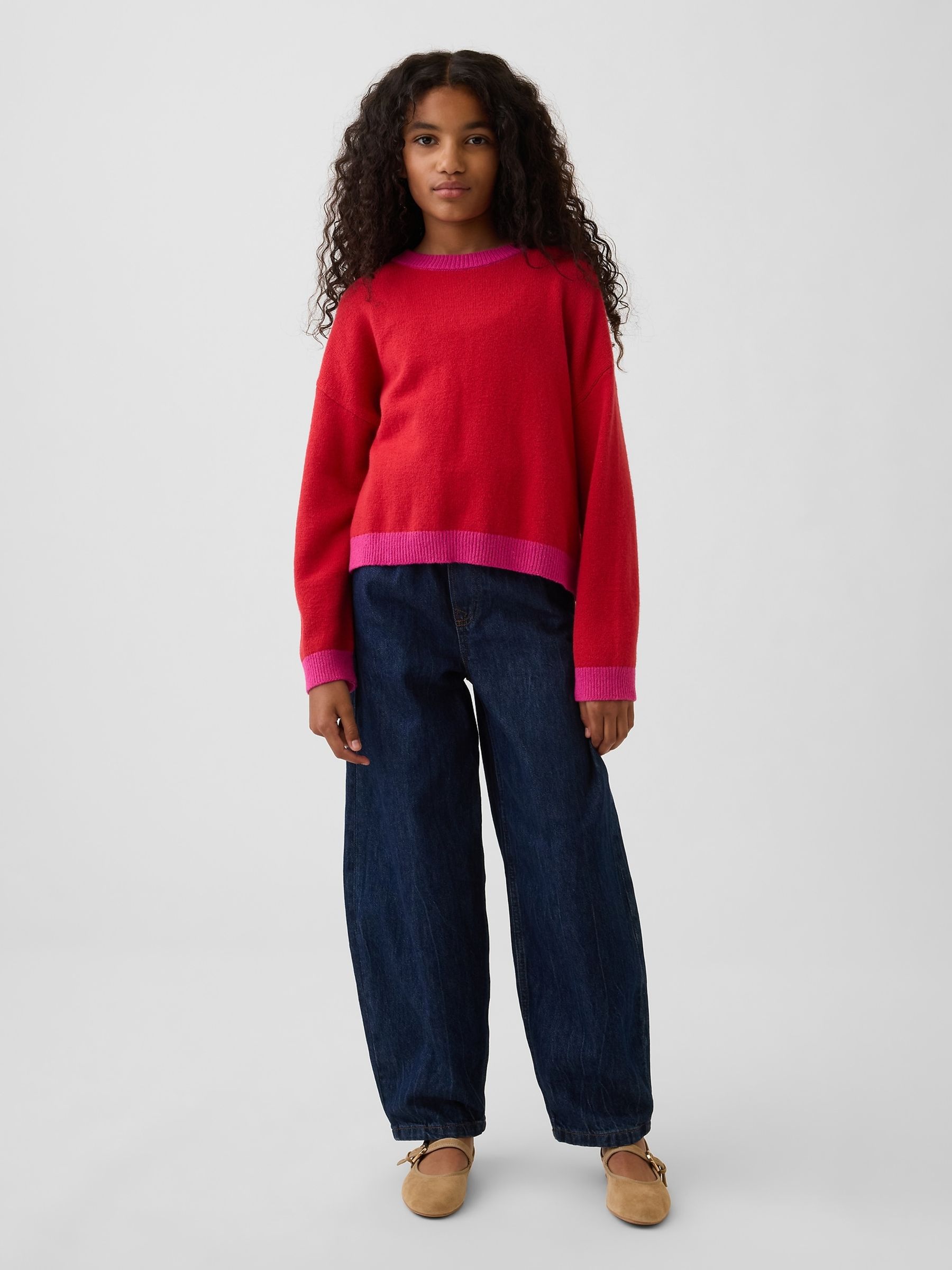 Red/Pink CashSoft Oversized Jumper - Image 3 of 4