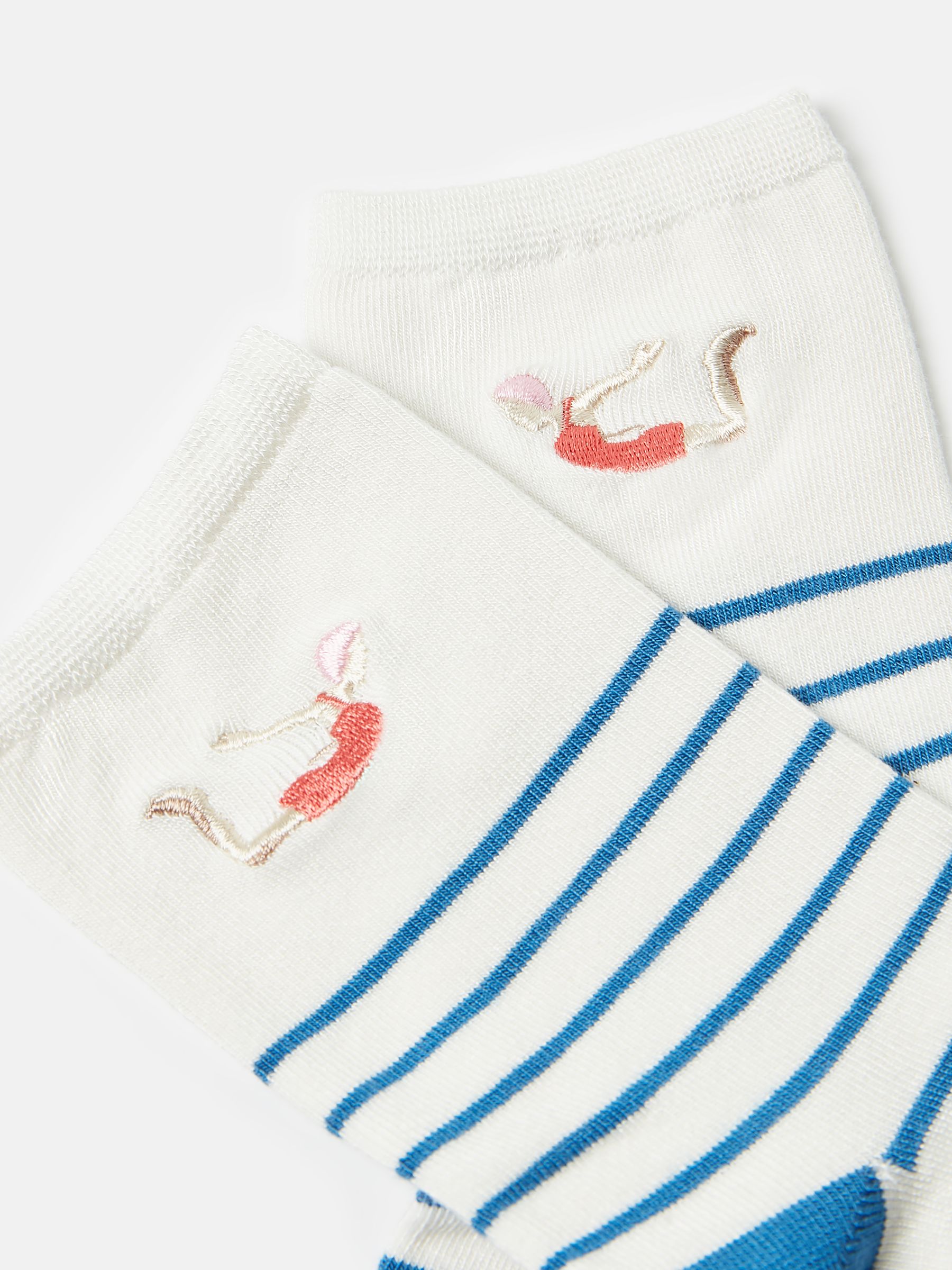 Embroidered Blue/White Ankle Socks - Image 3 of 3