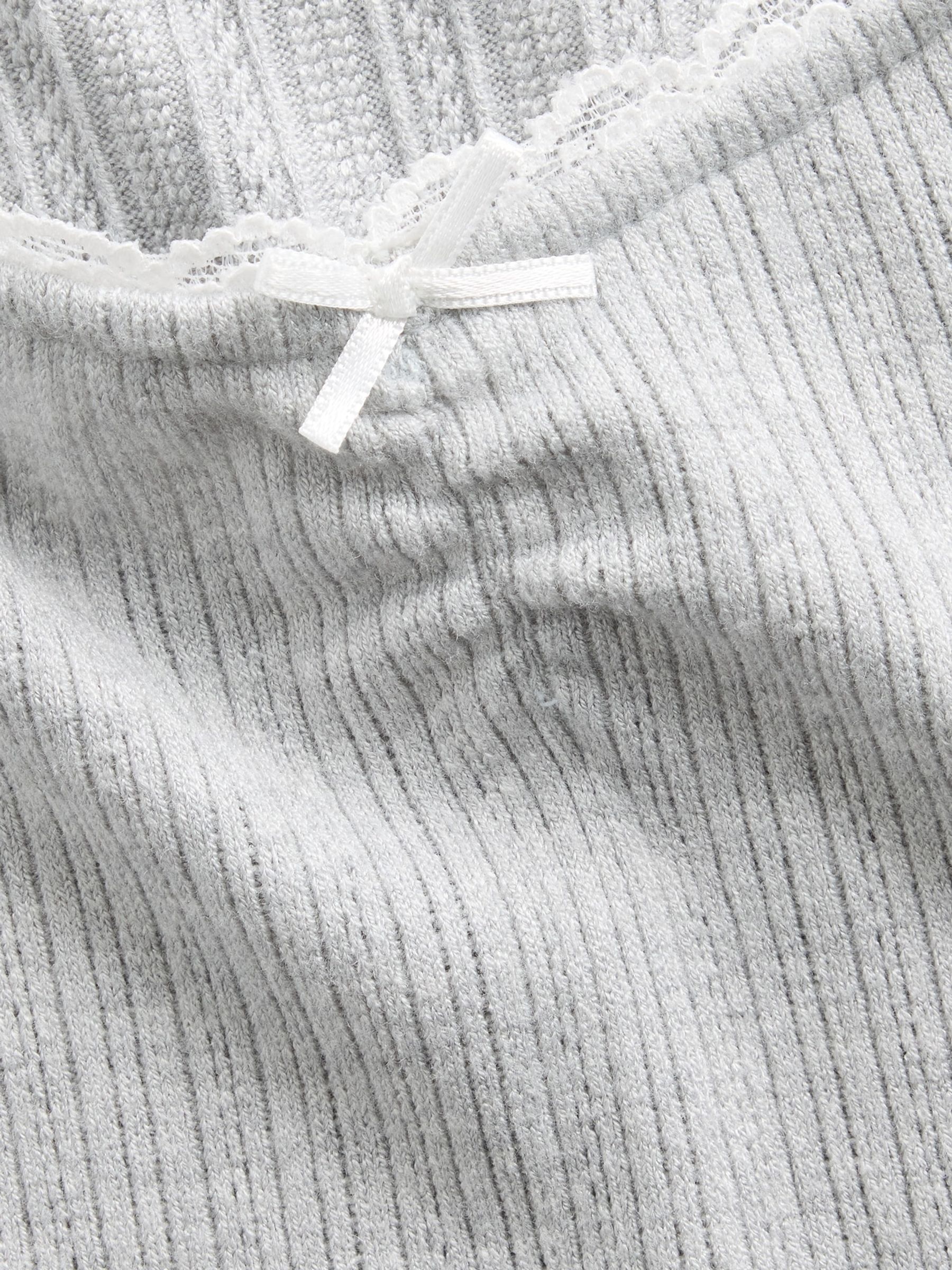 Grey Pointelle Rib Long Sleeve Dress - Image 5 of 5 Grey Pointelle Rib Long Sleeve Dress - Image 5 of 5