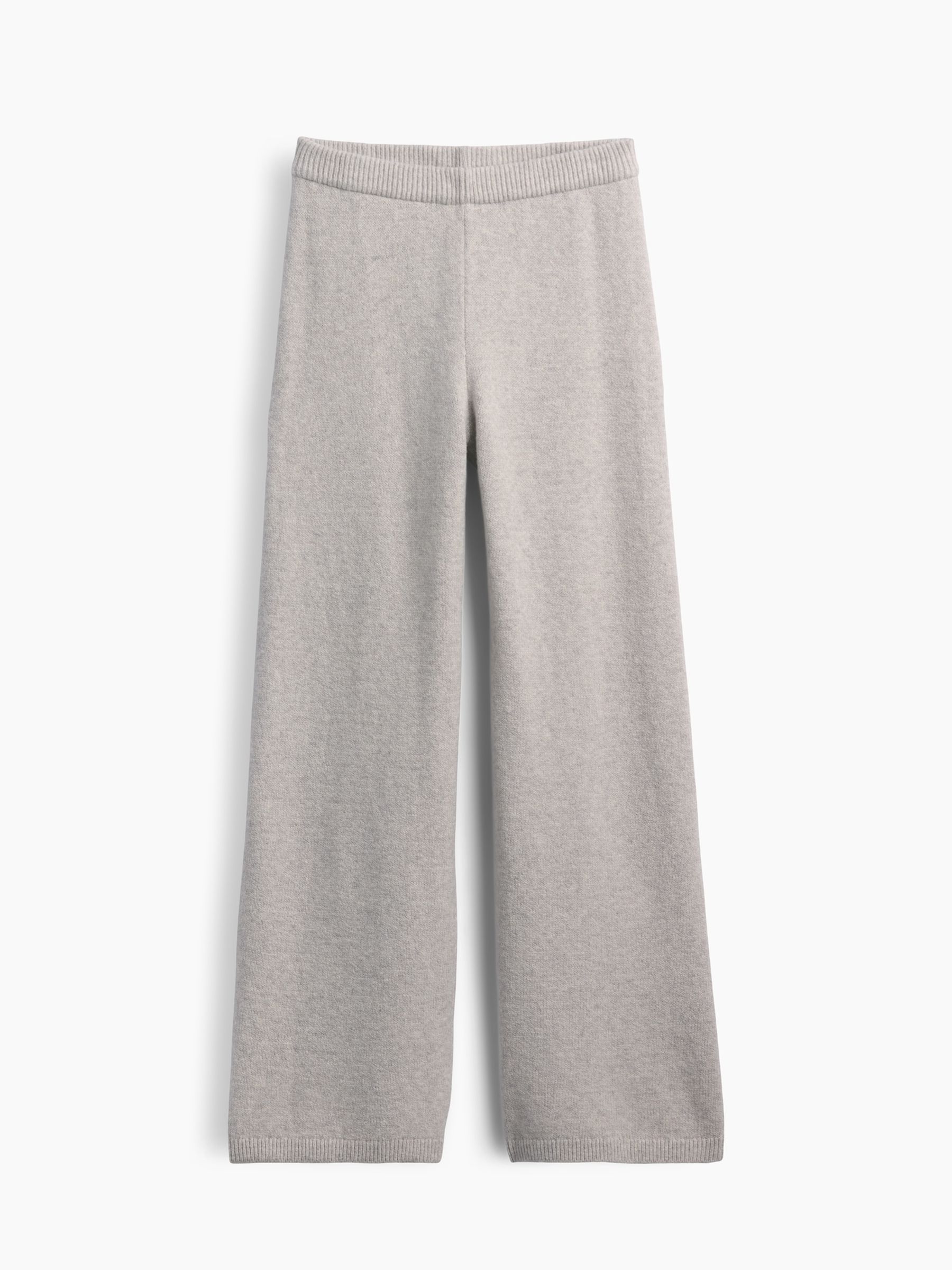 Light Grey CashSoft Wide-Leg Knitted Trousers - Image 4 of 5