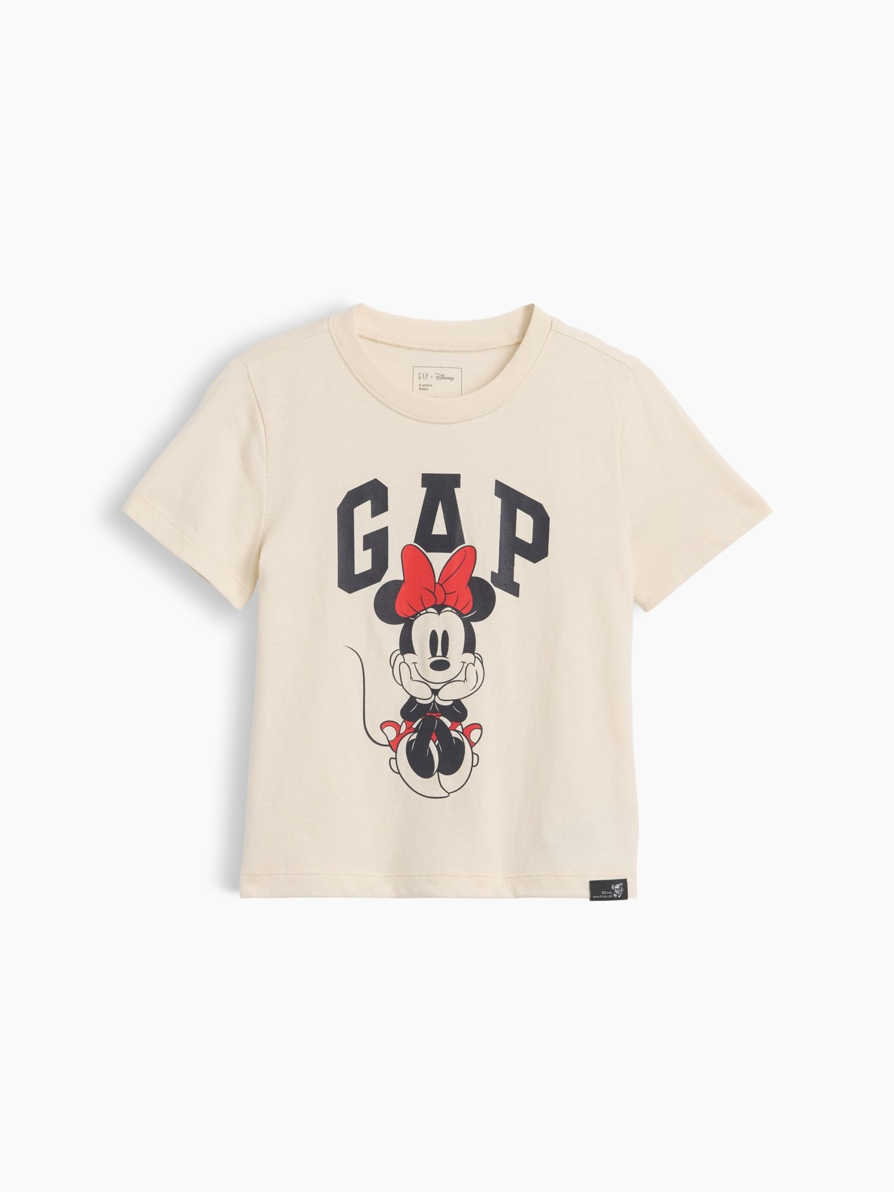Cream Disney Minnie Mouse Logo Short Sleeve T-Shirt - Image 1 of 3 Cream Disney Minnie Mouse Logo Short Sleeve T-Shirt - Image 1 of 3