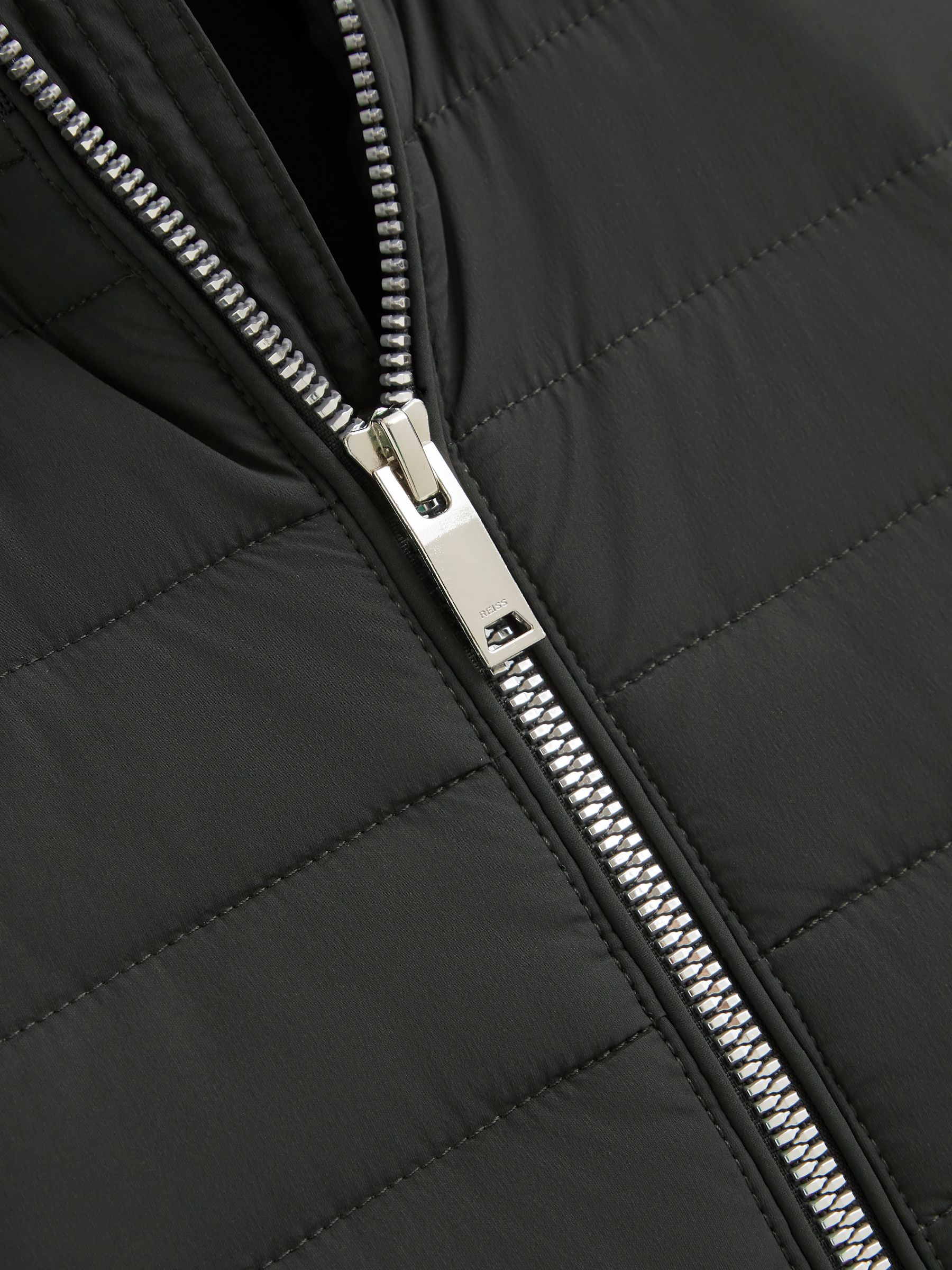 Senior Funnel Neck Quilted Hybrid Jacket in Forest Green - Image 6 of 6