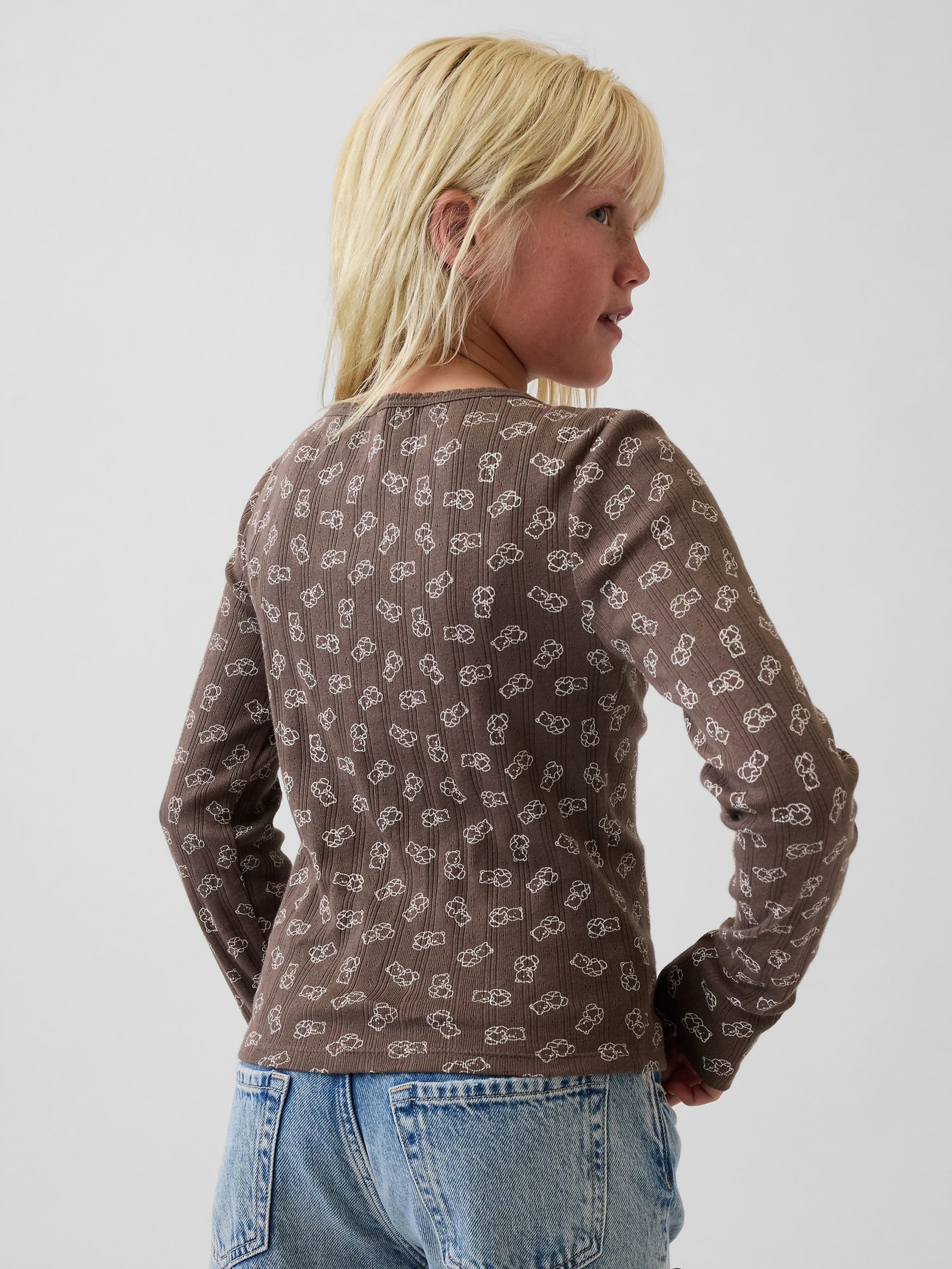 Brown Brannan Bear Pointelle Long Sleeve T-Shirt - Image 2 of 4 Brown Brannan Bear Pointelle Long Sleeve T-Shirt - Image 2 of 4