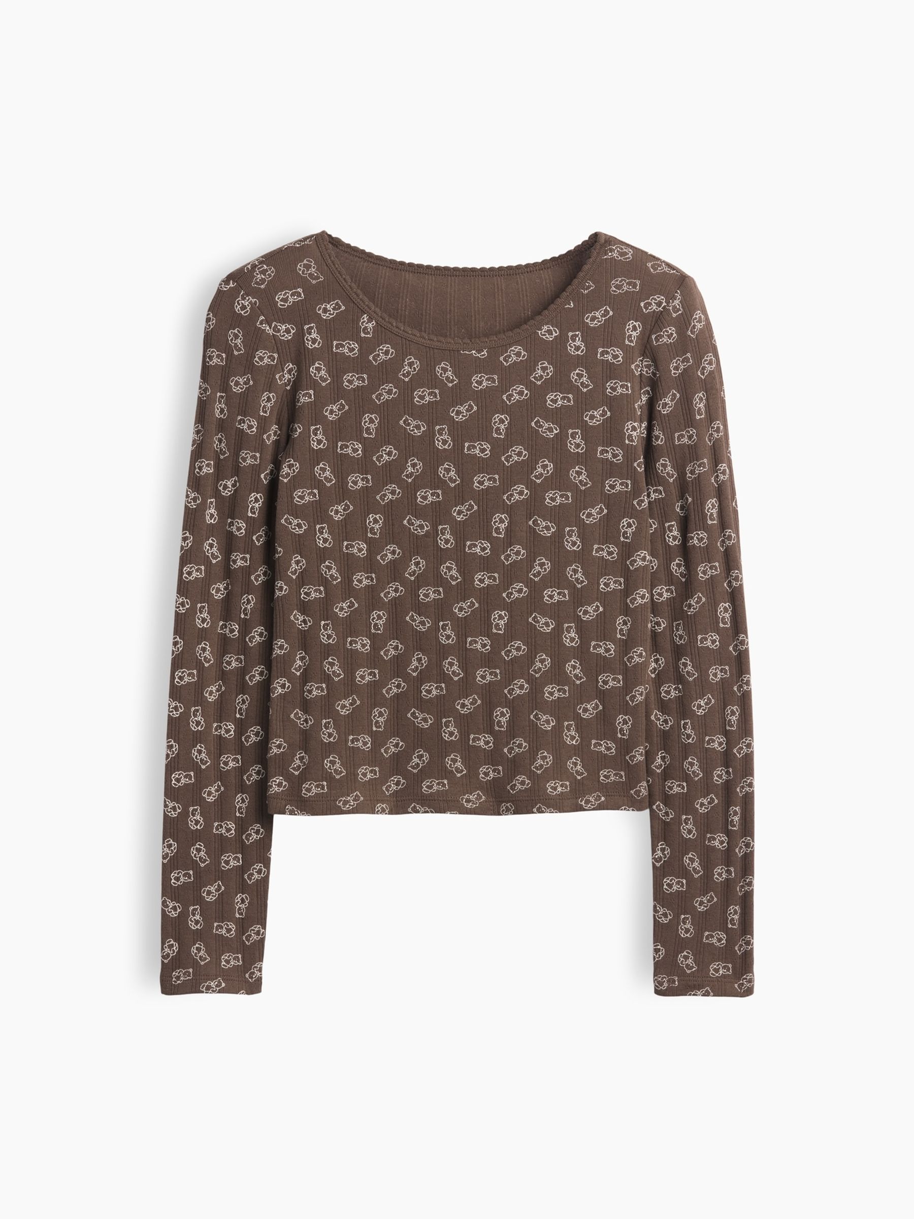 Brown Brannan Bear Pointelle Long Sleeve T-Shirt - Image 3 of 4