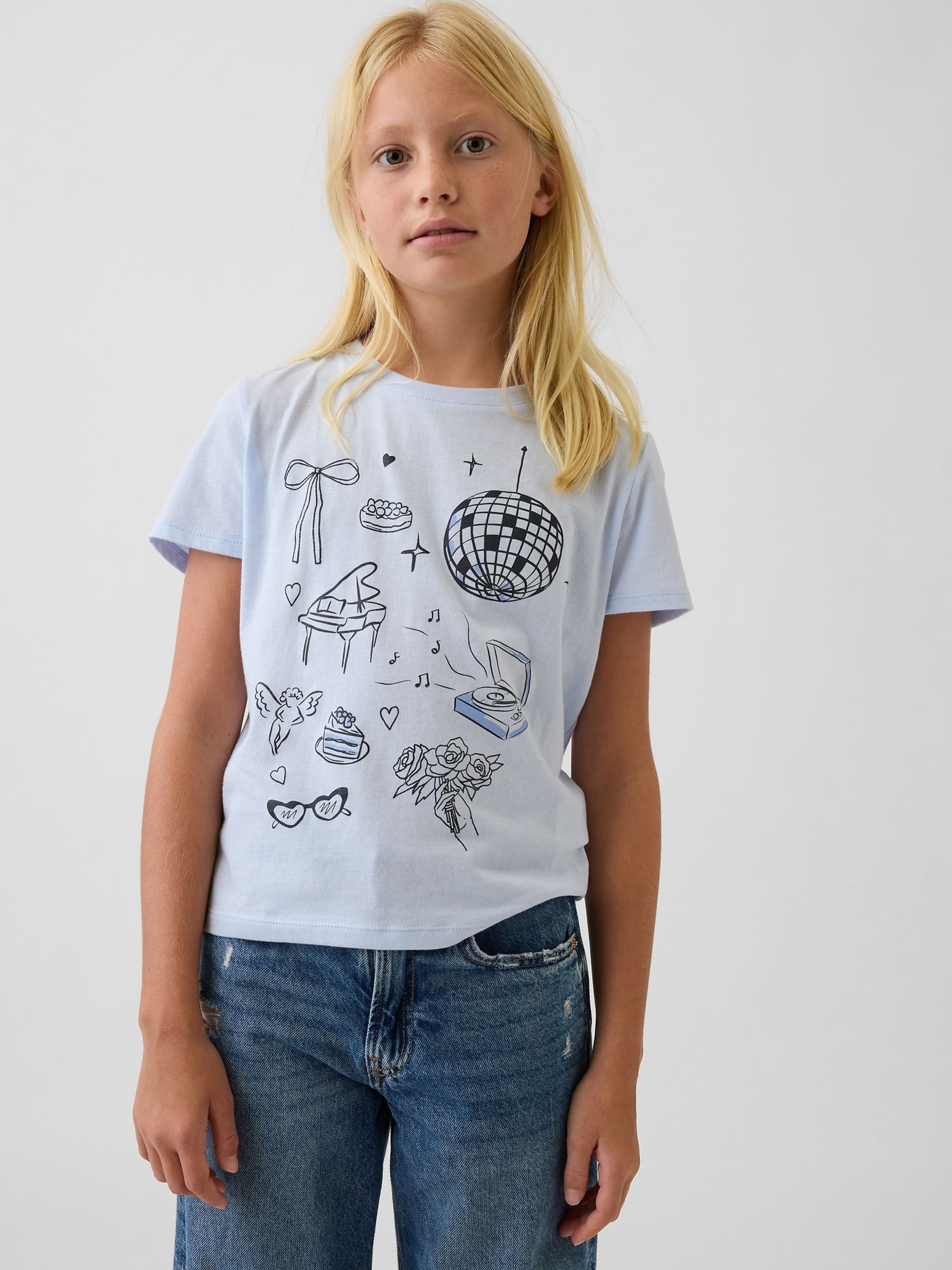 Blue Graphic Short Sleeve T-Shirt - Image 1 of 4