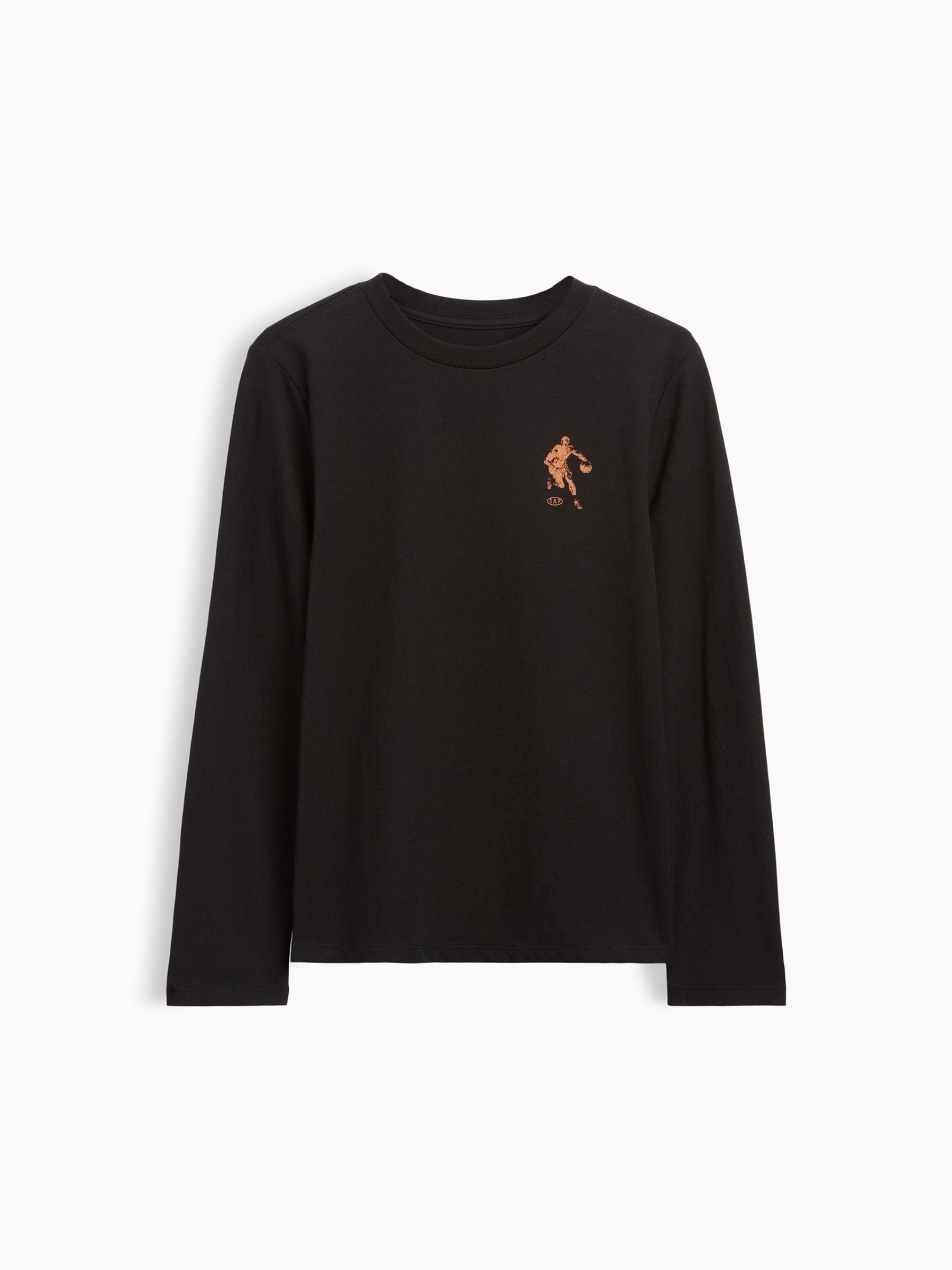 Black Basketball Graphic Long Sleeve T-Shirt - Image 1 of 3