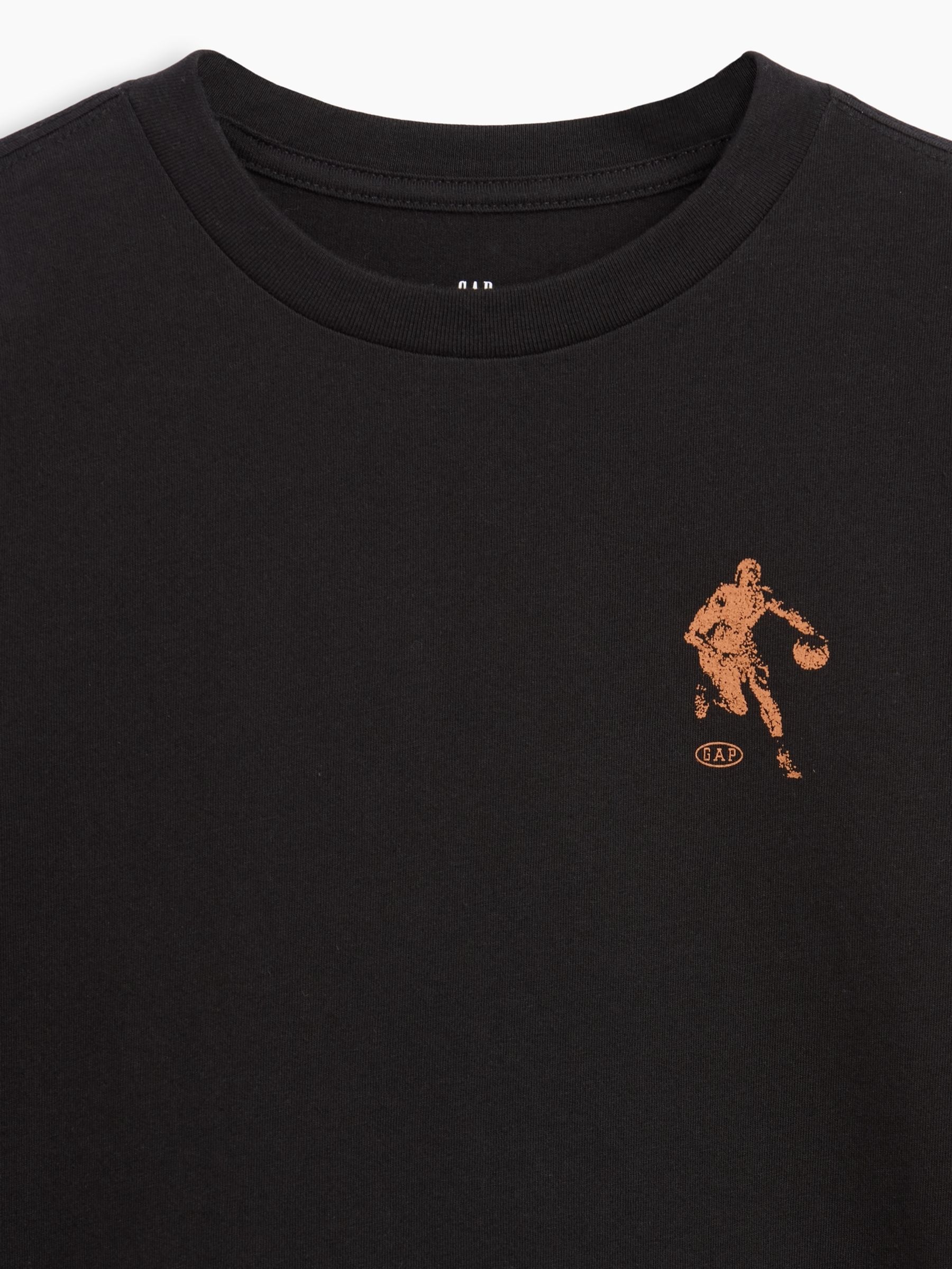 Black Basketball Graphic Long Sleeve T-Shirt - Image 3 of 3 Black Basketball Graphic Long Sleeve T-Shirt - Image 3 of 3