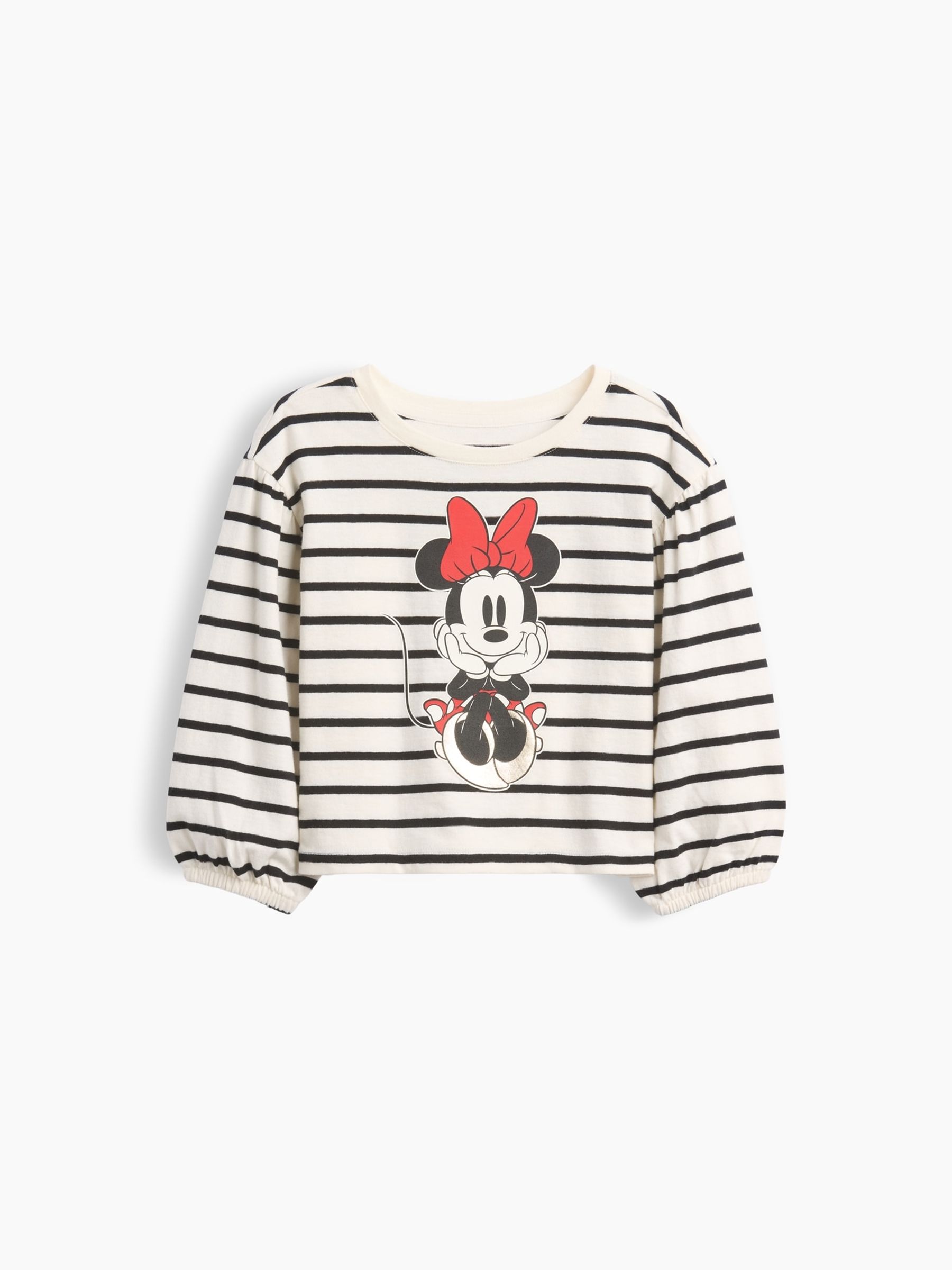 White Minnie Mouse Disney Stripe Long Sleeve T-Shirt - Image 1 of 3