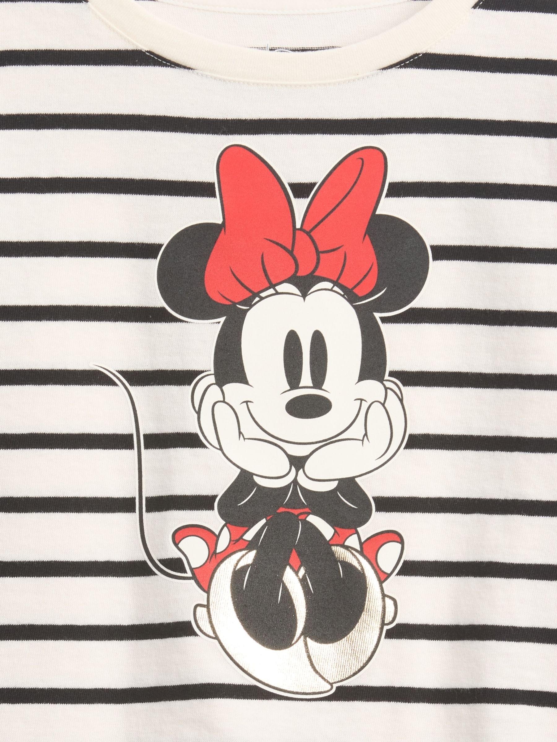 White Minnie Mouse Disney Stripe Long Sleeve T-Shirt - Image 3 of 3