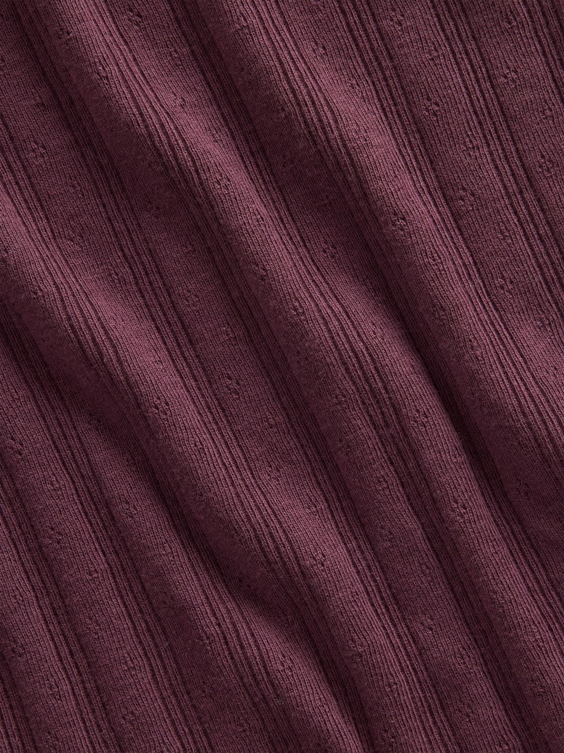 Burgundy Pointelle Long Sleeve T-Shirt - Image 4 of 4