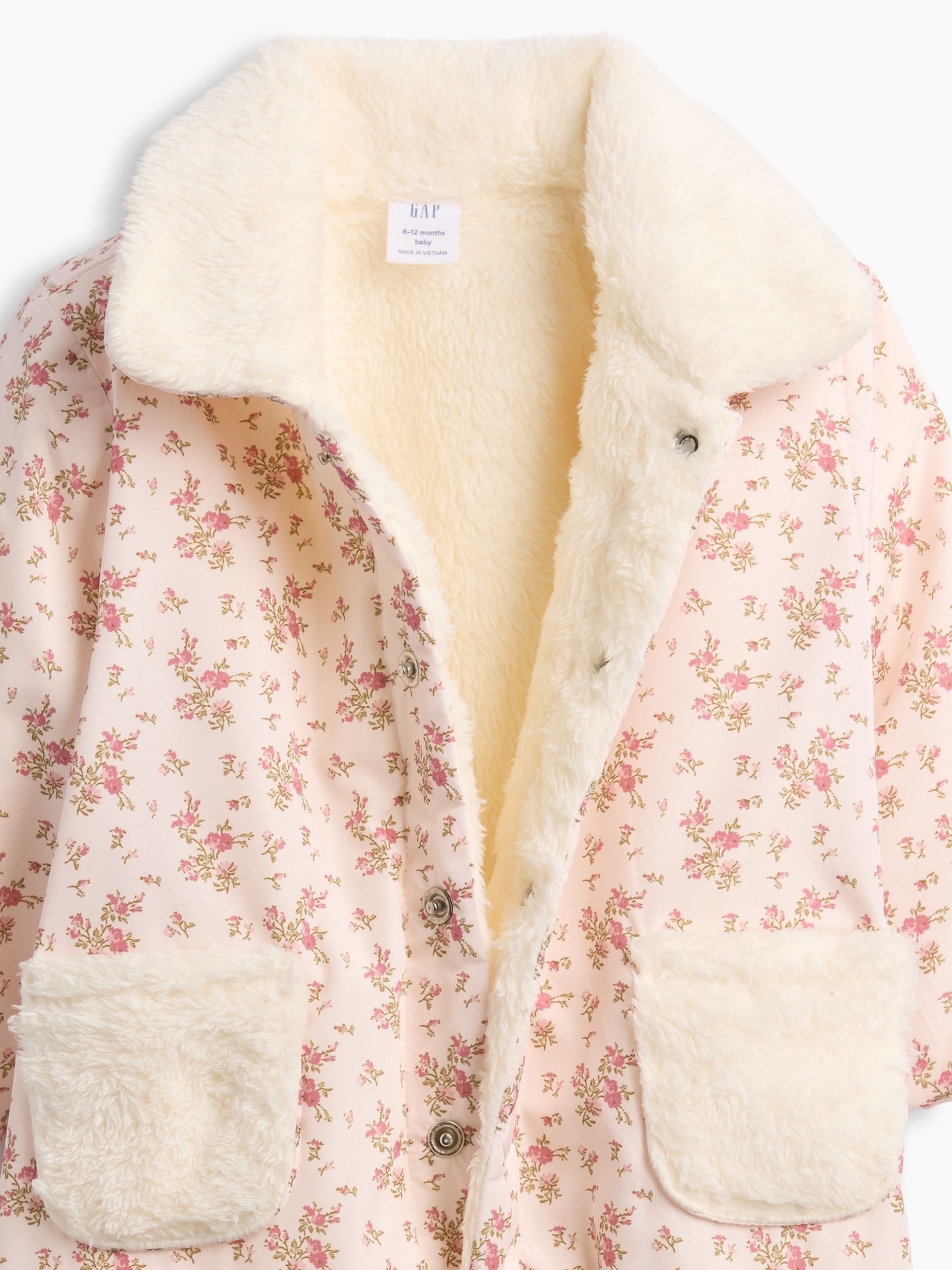 Pink Sherpa-Lined Floral Coated One-Piece - Image 3 of 3