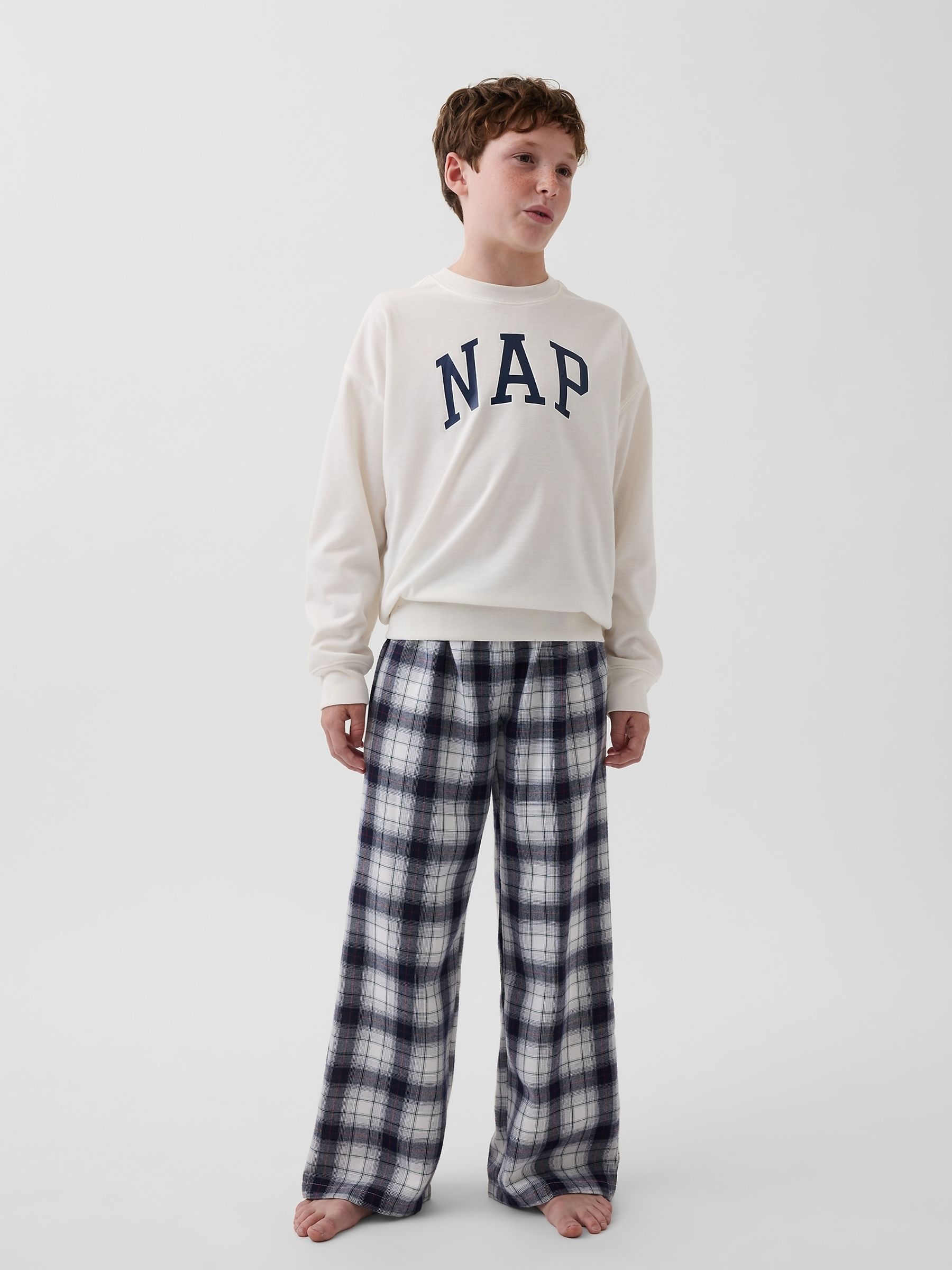 Navy & White Check Flannel Pyjama Bottoms - Image 3 of 6