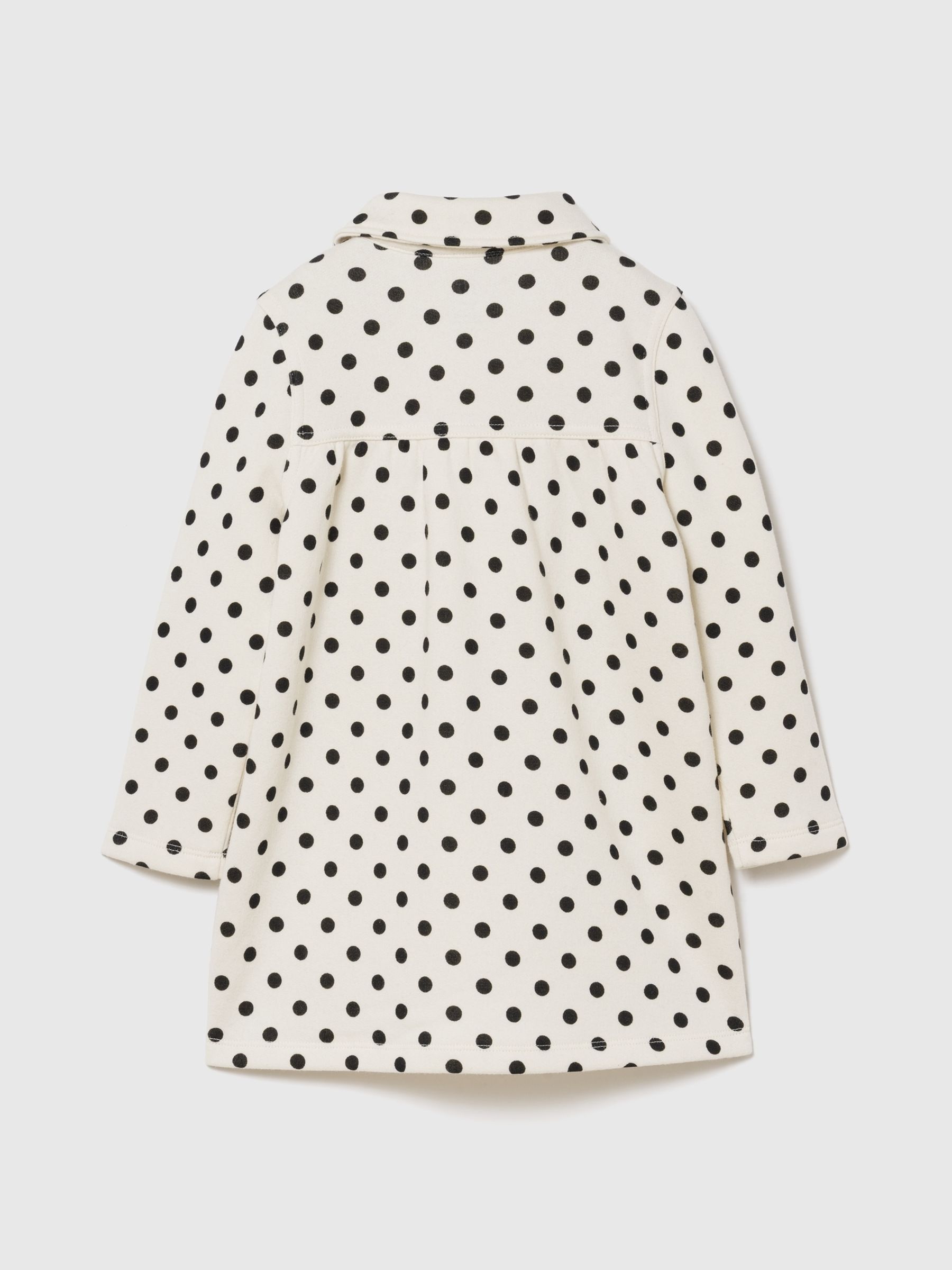 White Polka Dot Heart-Pocket Sweatshirt Dress - Image 2 of 3