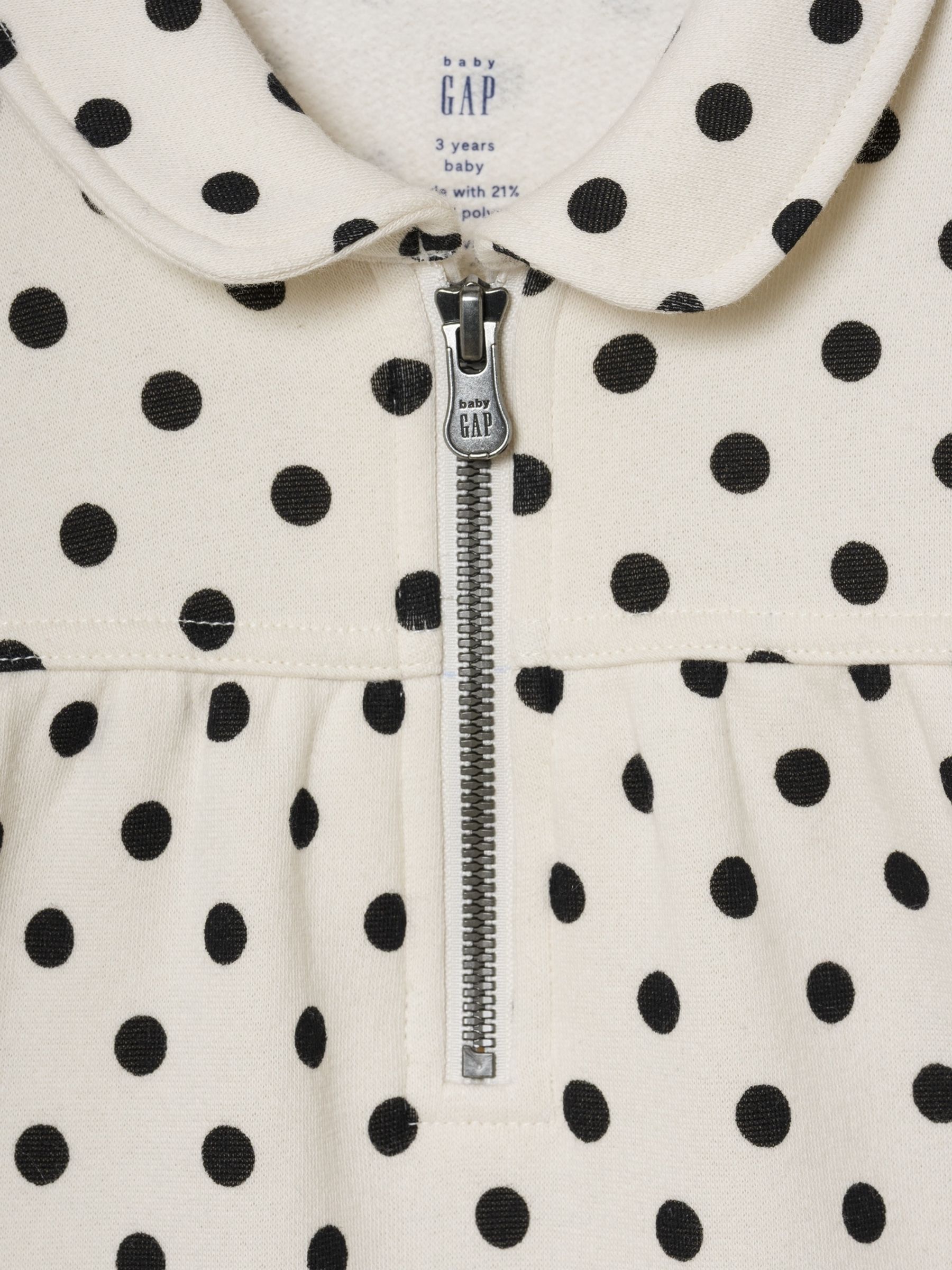 White Polka Dot Heart-Pocket Sweatshirt Dress - Image 3 of 3