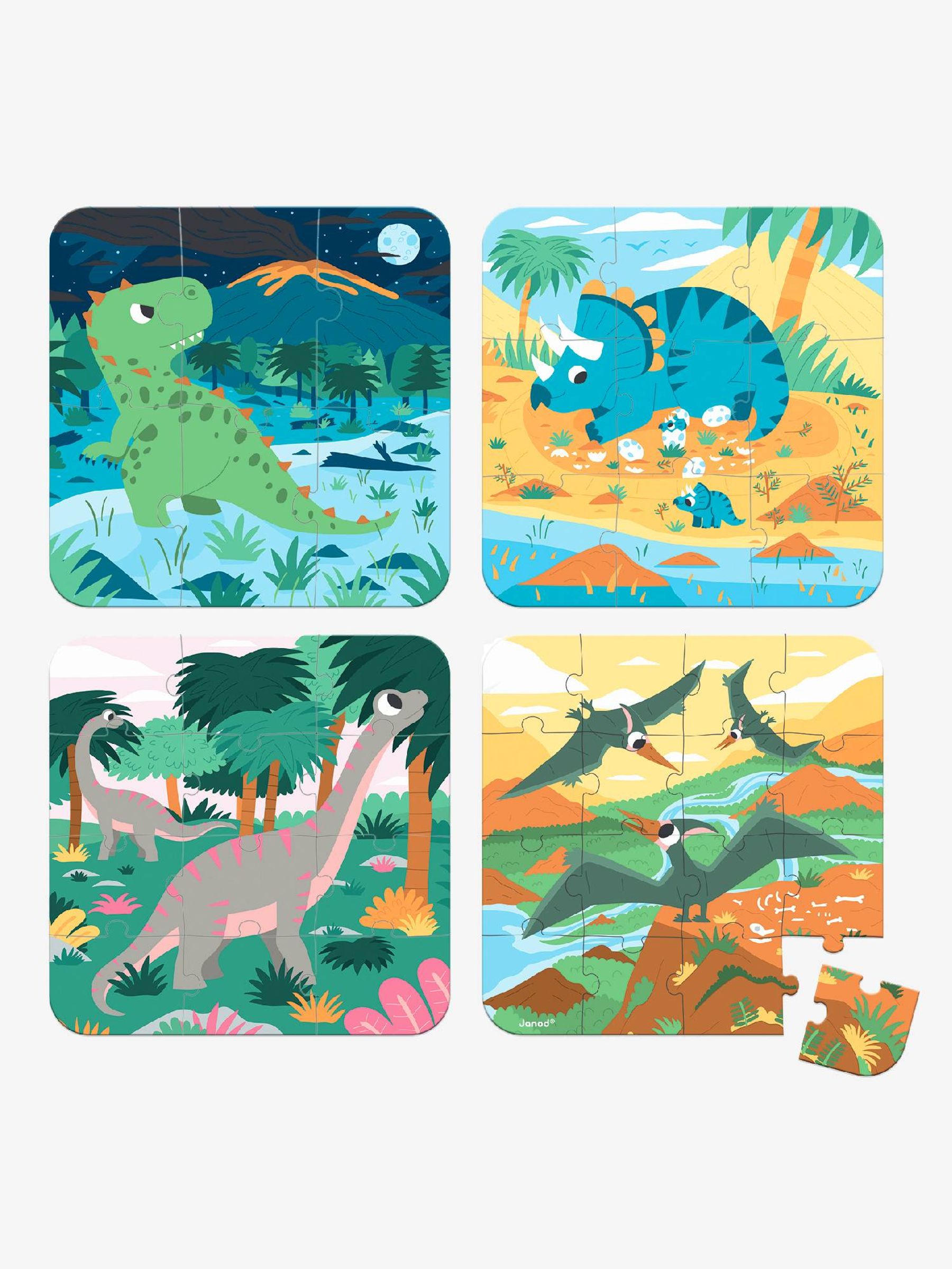 Janod Set of 4 Dinosaur Puzzles - Image 1 of 3