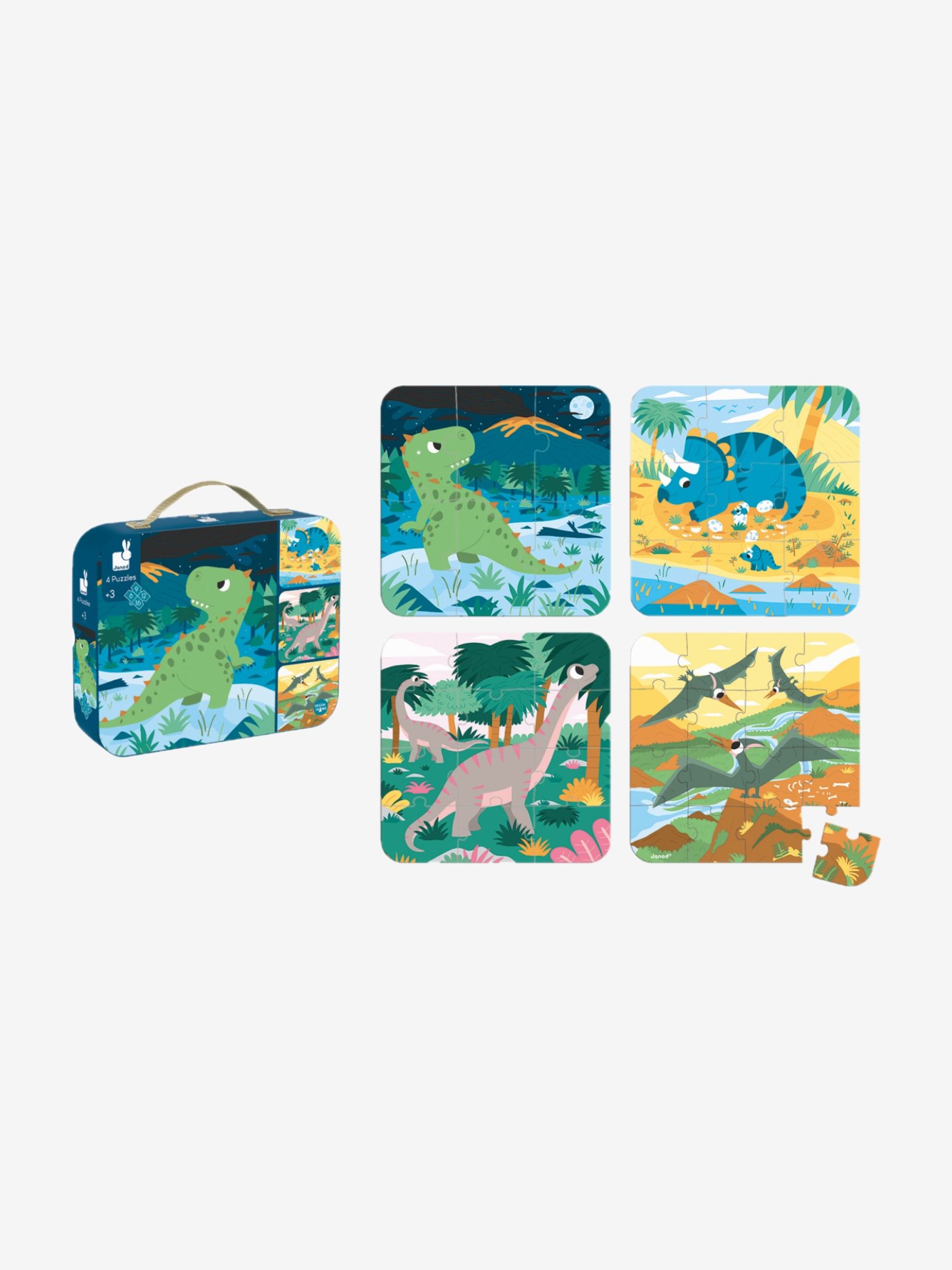 Janod Set of 4 Dinosaur Puzzles - Image 2 of 3