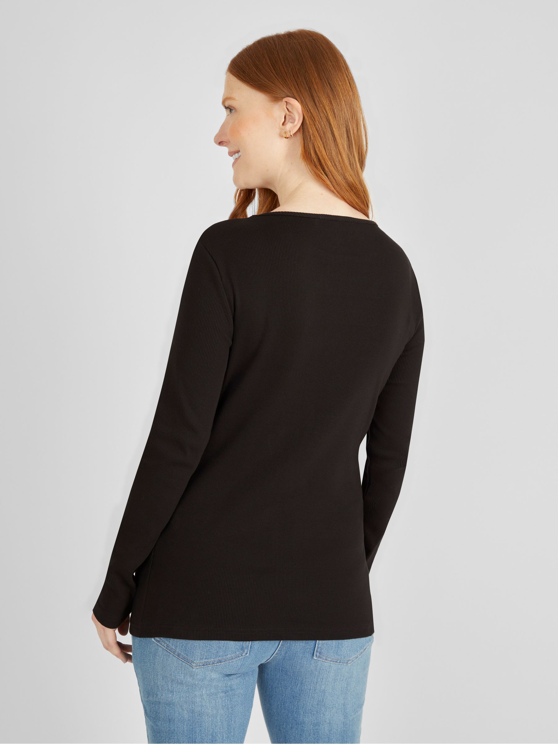 Black Ribbed Jersey Maternity & Nursing Top - Image 3 of 4