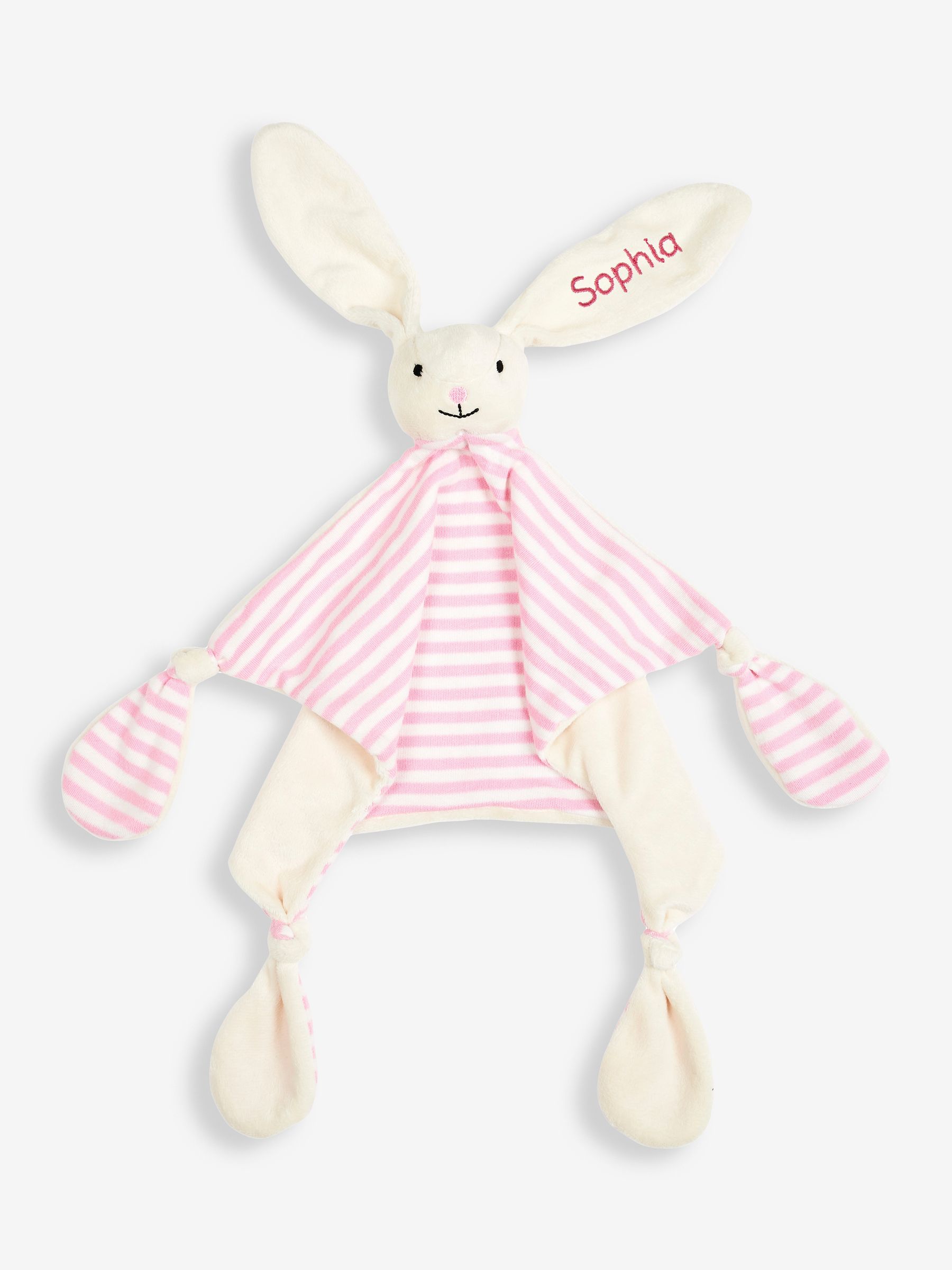 Personalised Rabbit Comforter in Pink - Image 1 of 2