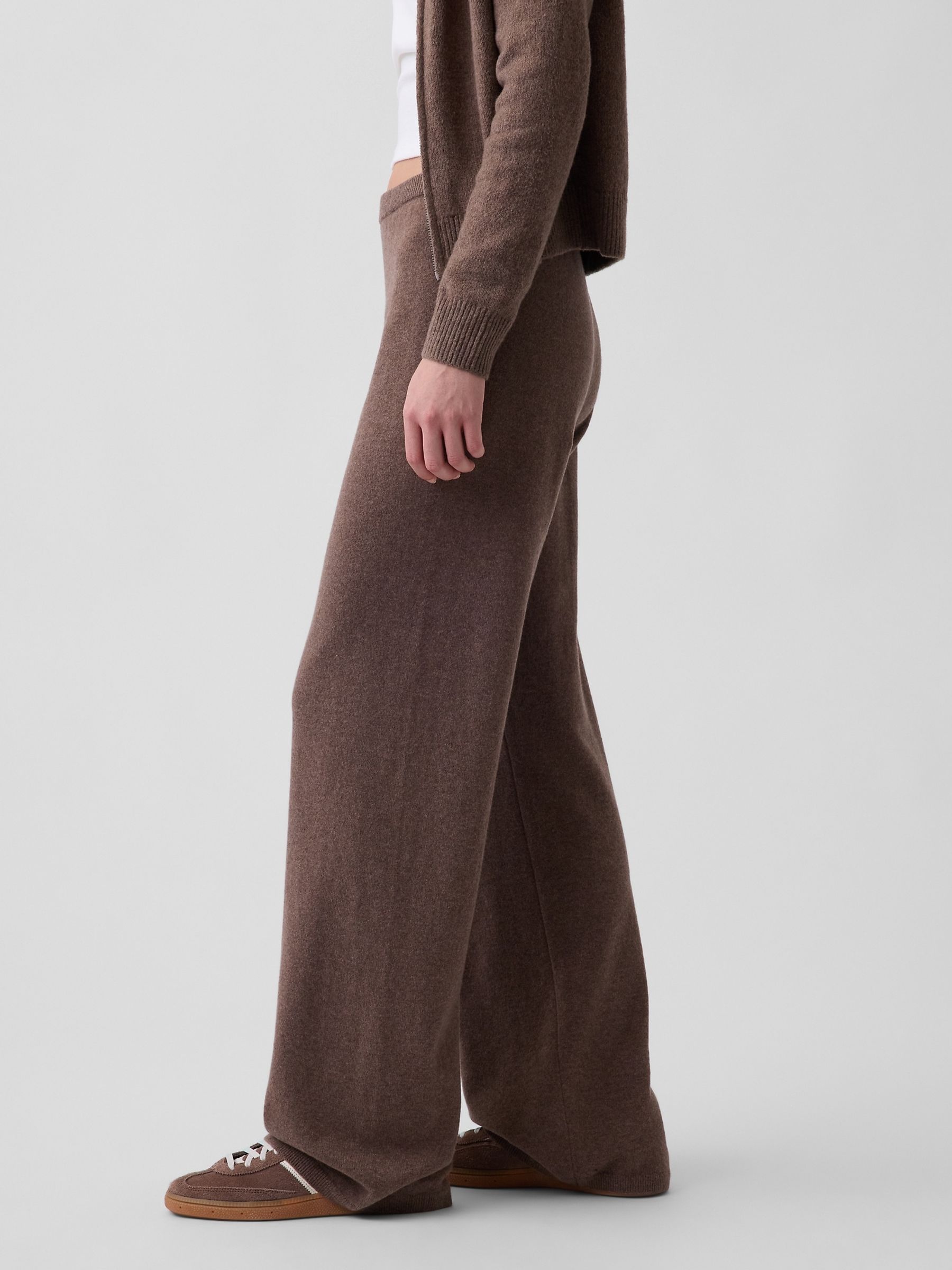Brown CashSoft Loose Knitted Trousers - Image 3 of 5