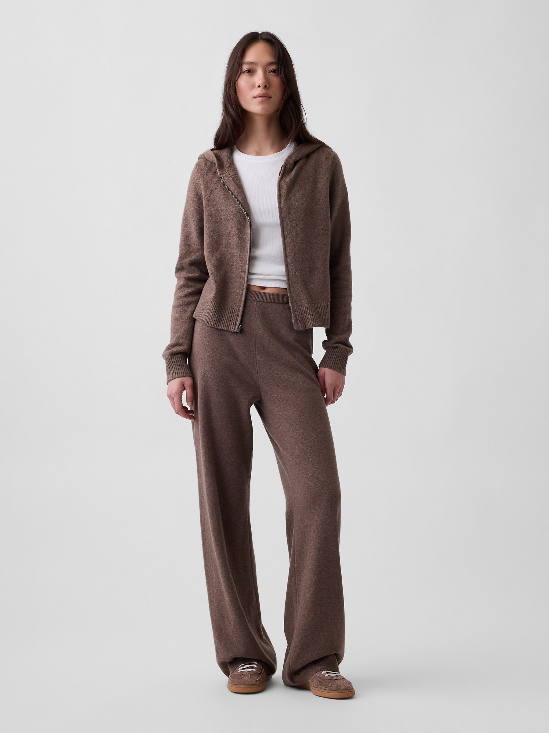 Brown CashSoft Loose Knitted Trousers - Image 4 of 5
