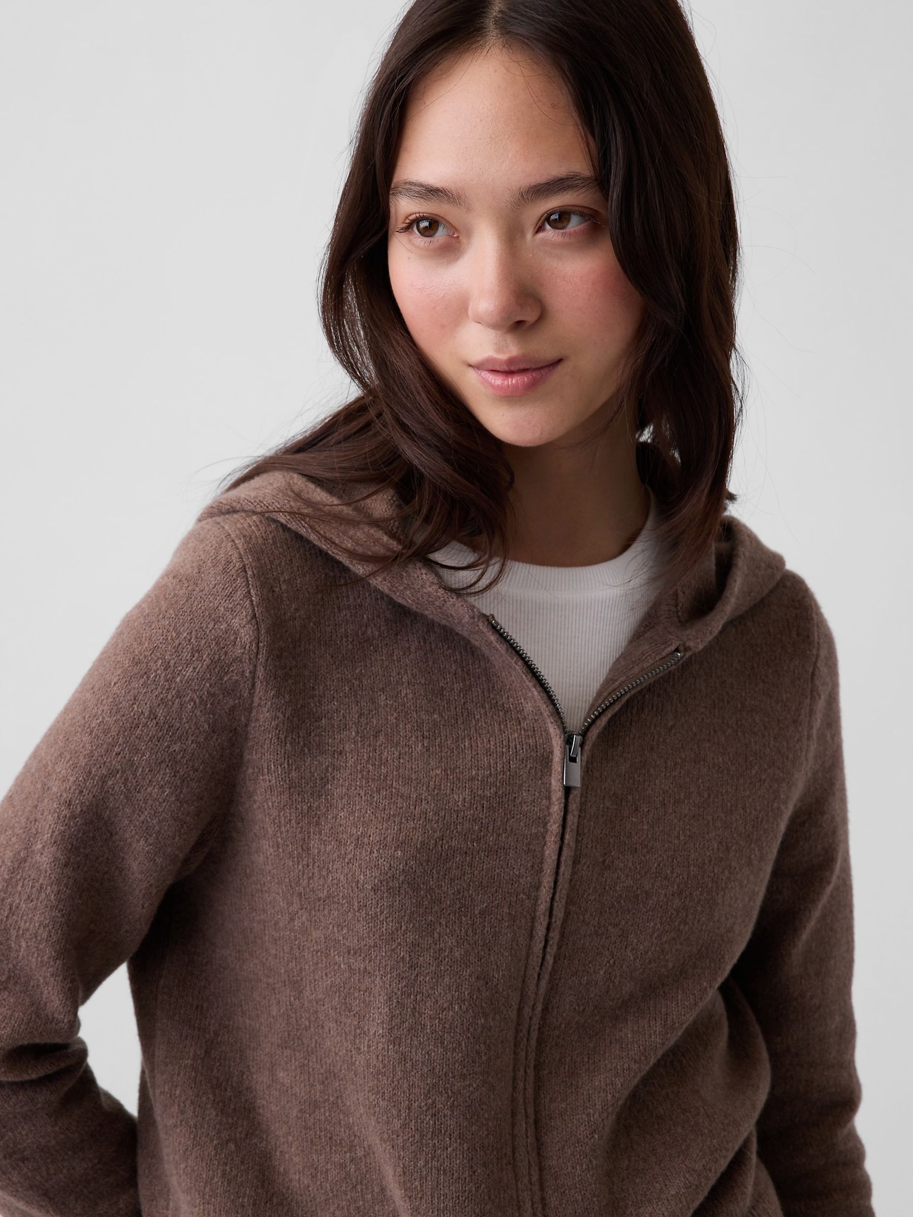 Brown CashSoft Zip-Up Hoodie - Image 4 of 5
