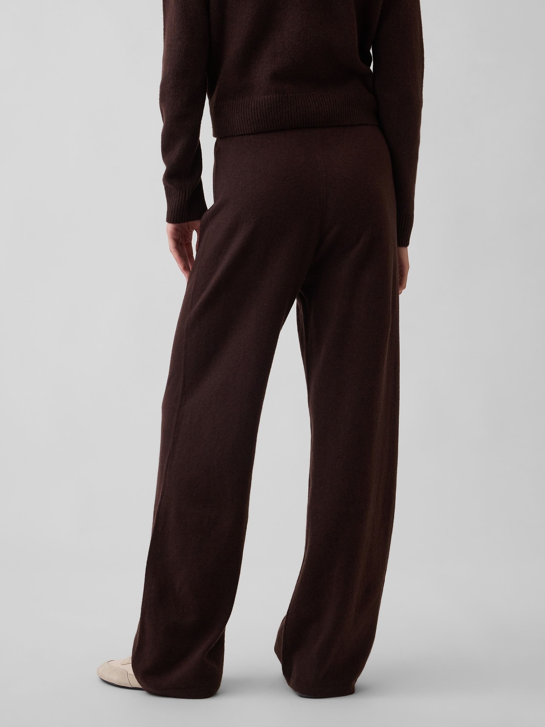 Dark Brown CashSoft Loose Knitted Trousers - Image 2 of 5 Dark Brown CashSoft Loose Knitted Trousers - Image 2 of 5