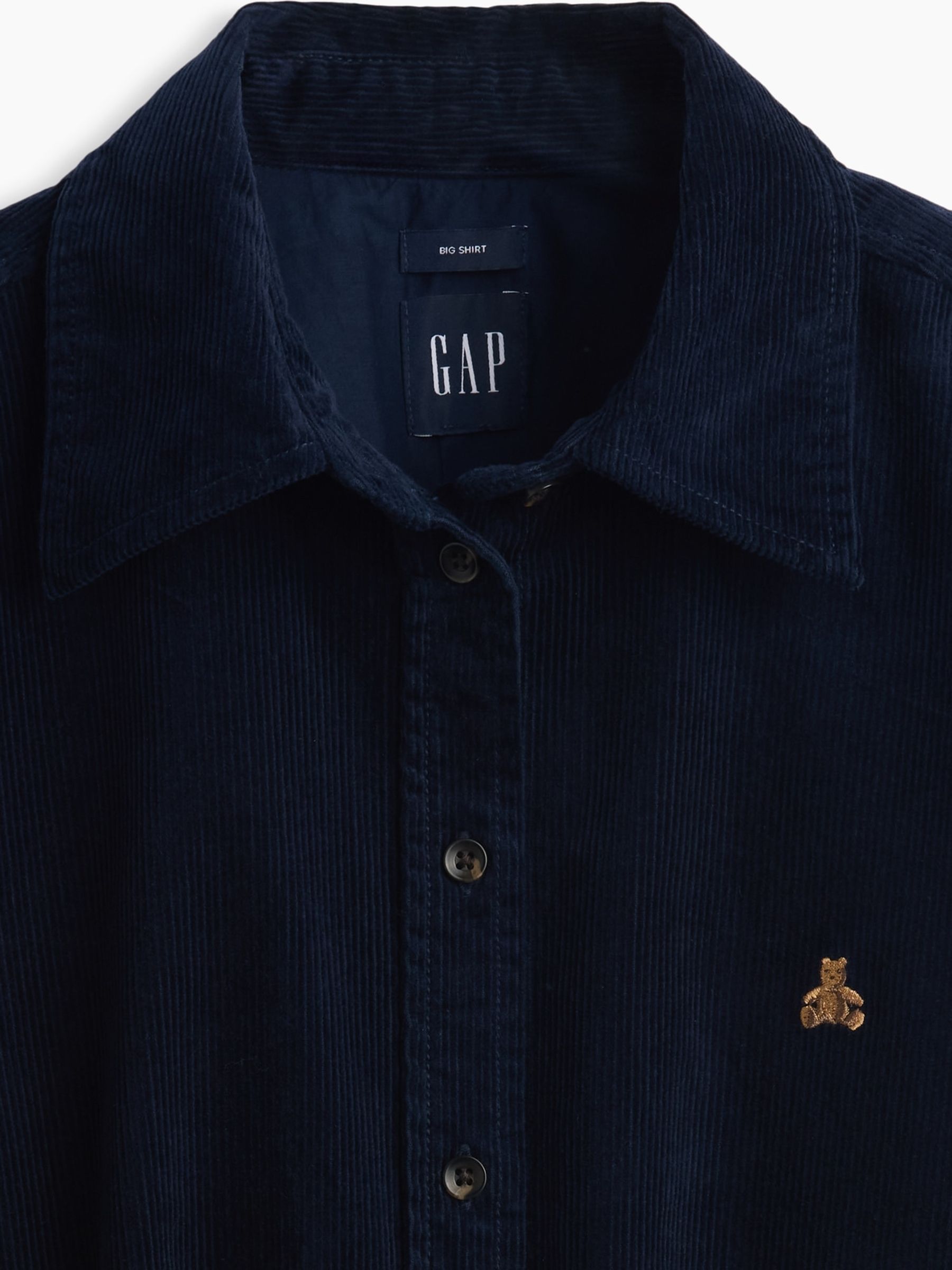 Navy Corduroy Oversized Shirt - Image 4 of 5