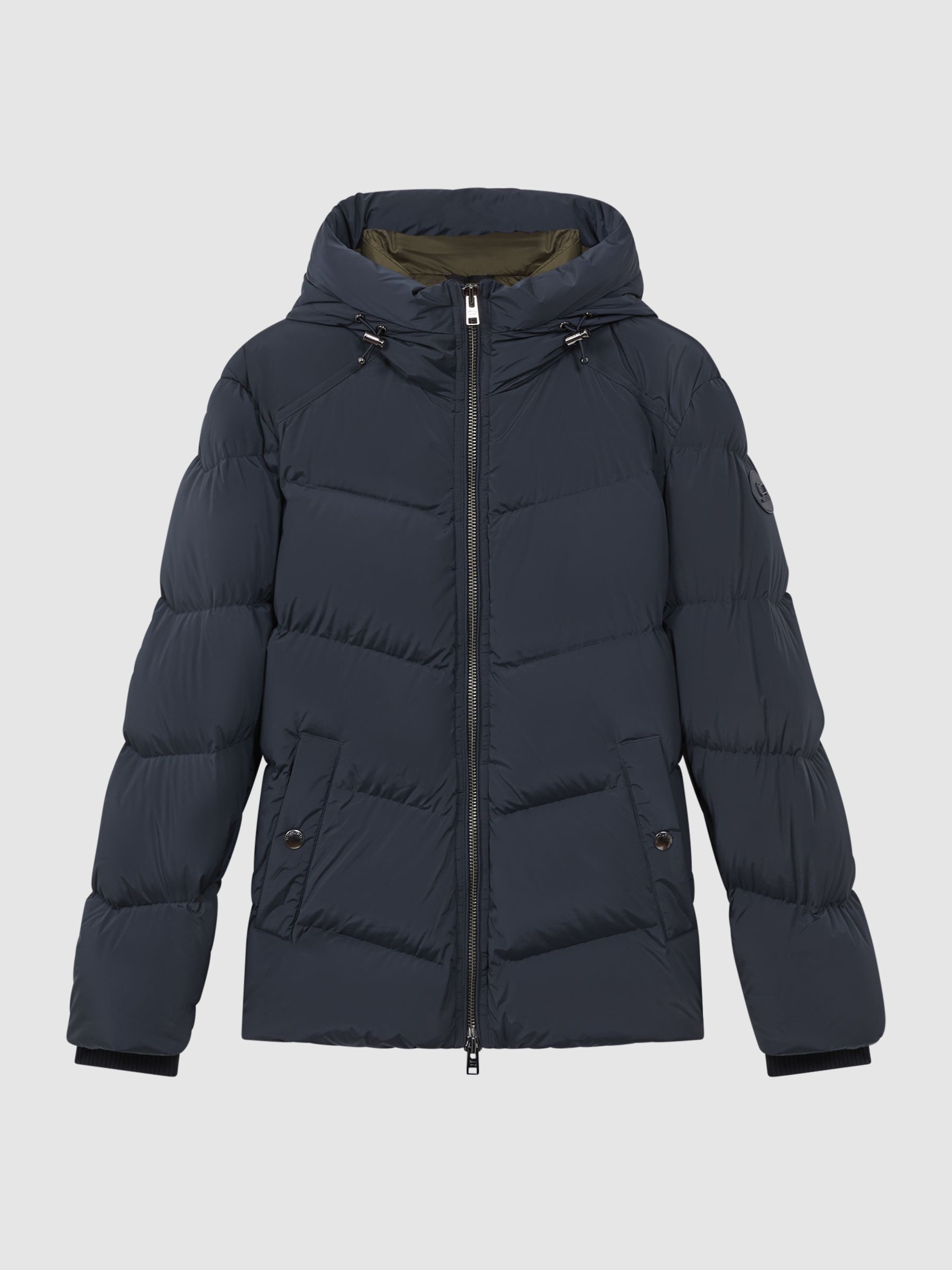 Woolrich Premium Down Quilted Coat in Melton Blue - Image 2 of 9