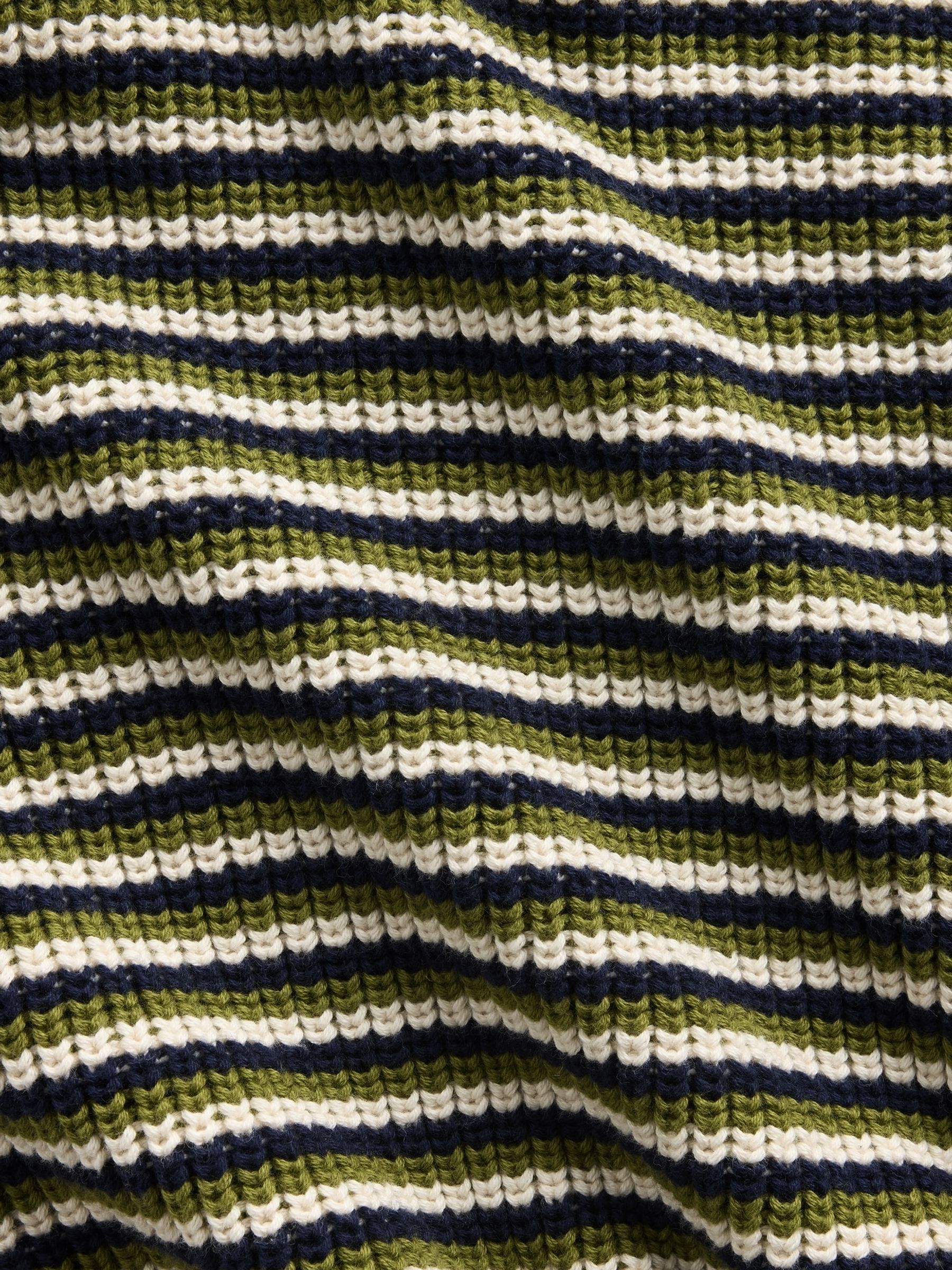 Green Stripe Oversized Rolled Neck Jumper - Image 4 of 4