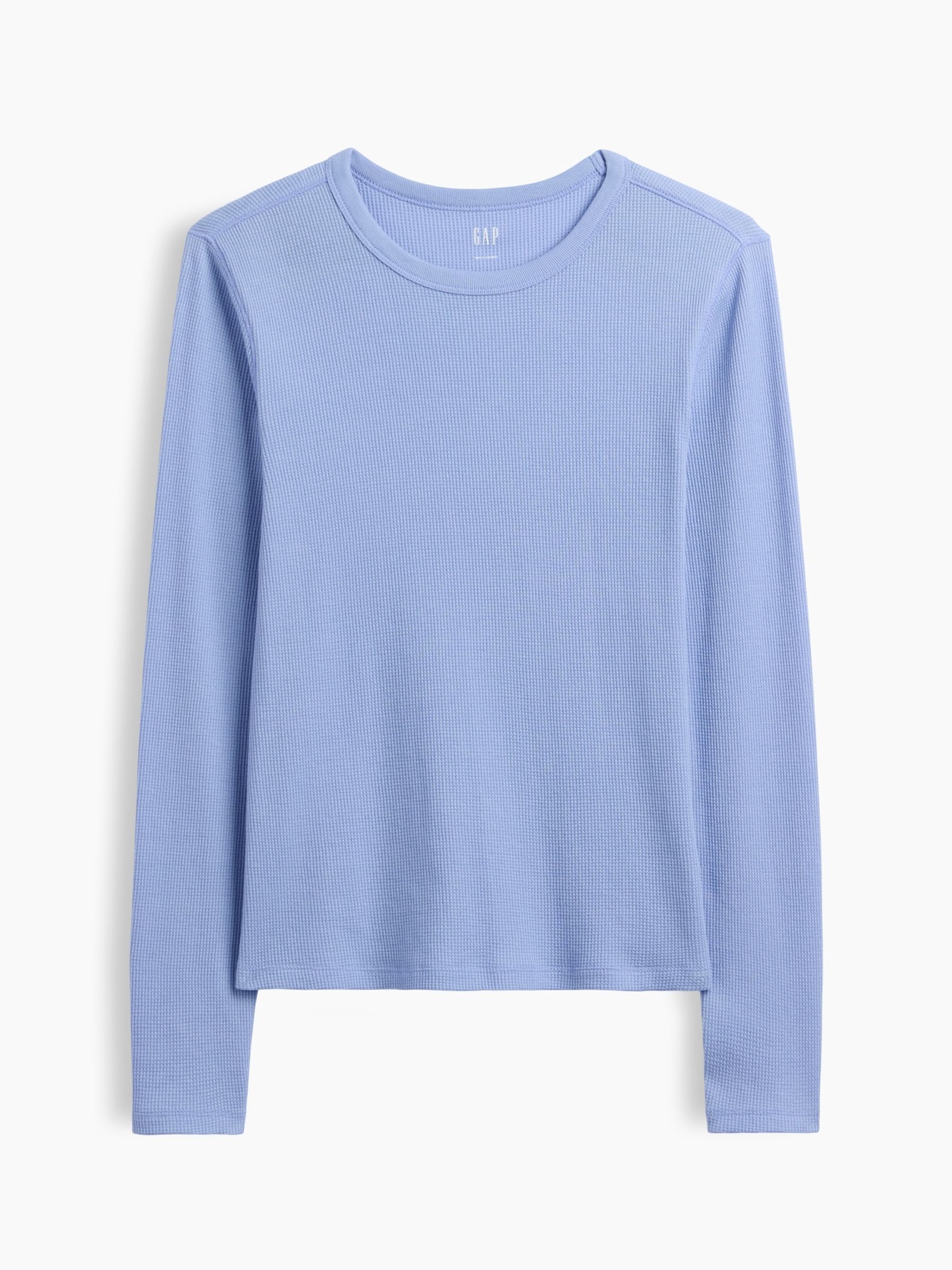 Blue Waffle Knit Long Sleeve T-Shirt - Image 5 of 5