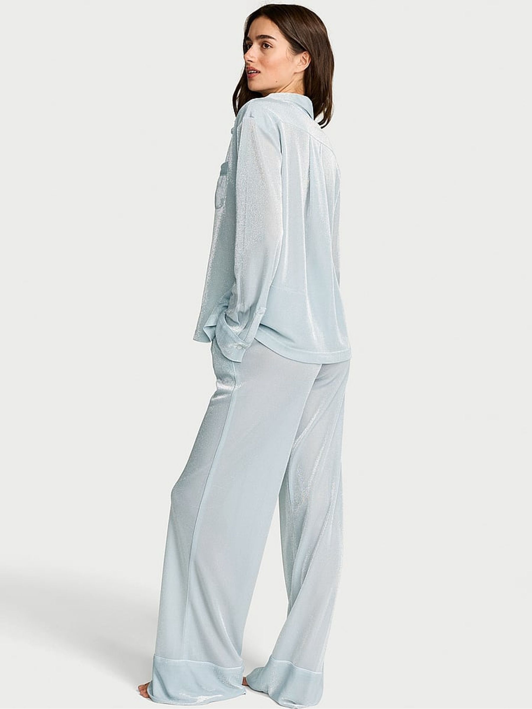 Linen Blue Shine Long Pyjama Set - Image 2 of 3 Linen Blue Shine Long Pyjama Set - Image 2 of 3