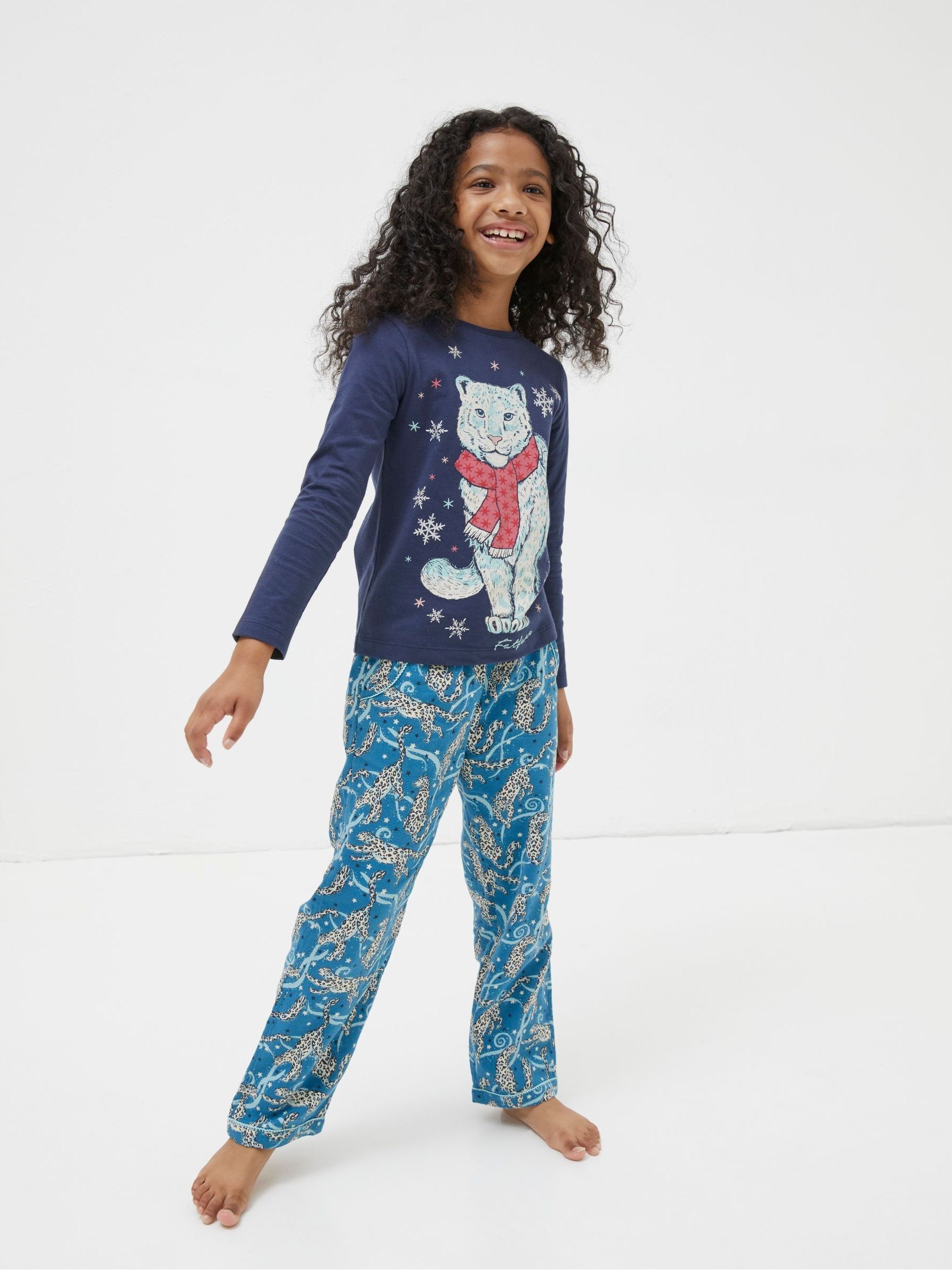 Green Sadie Snow Leopard Pyjama Set - Image 1 of 4