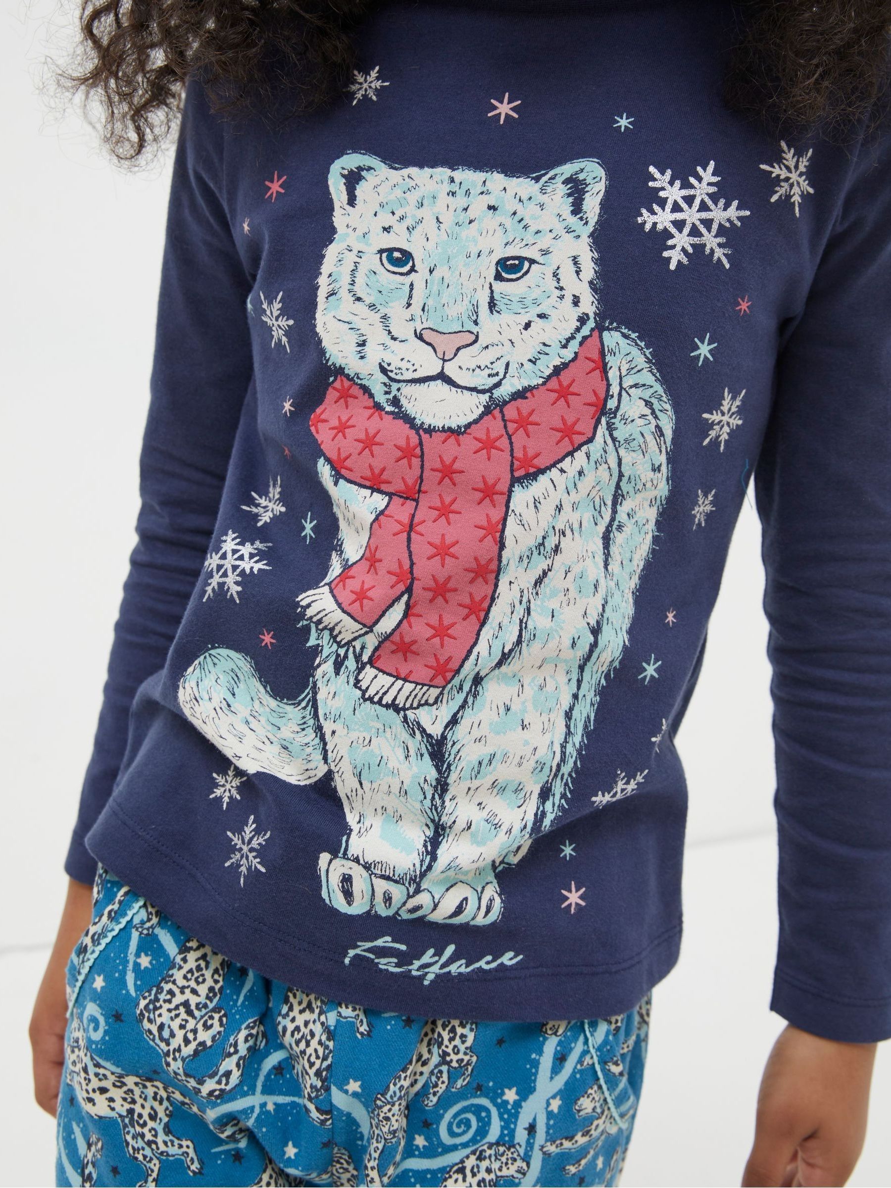 Green Sadie Snow Leopard Pyjama Set - Image 3 of 4