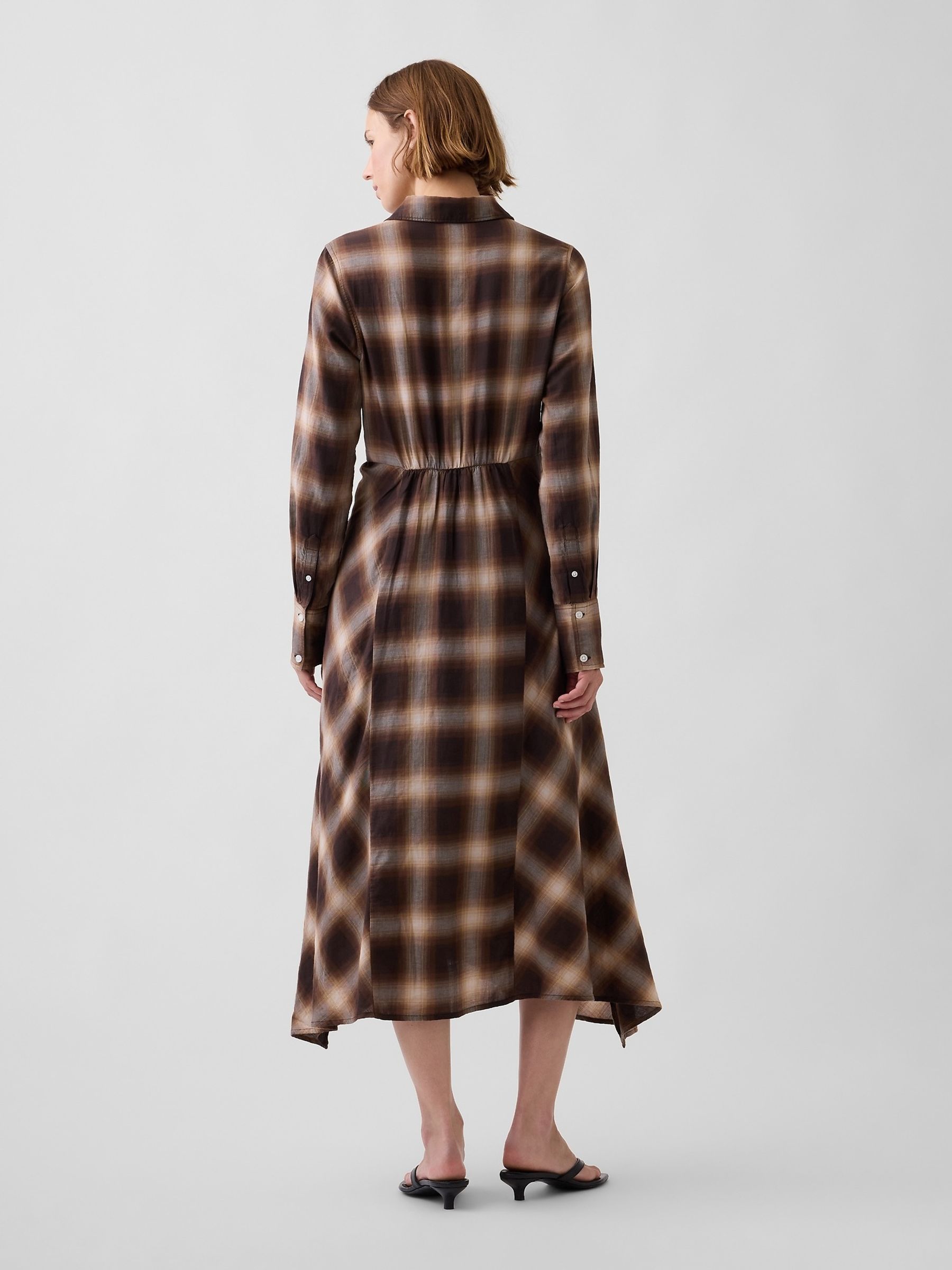 Brown Check Maxi Shirt Dress - Image 2 of 4