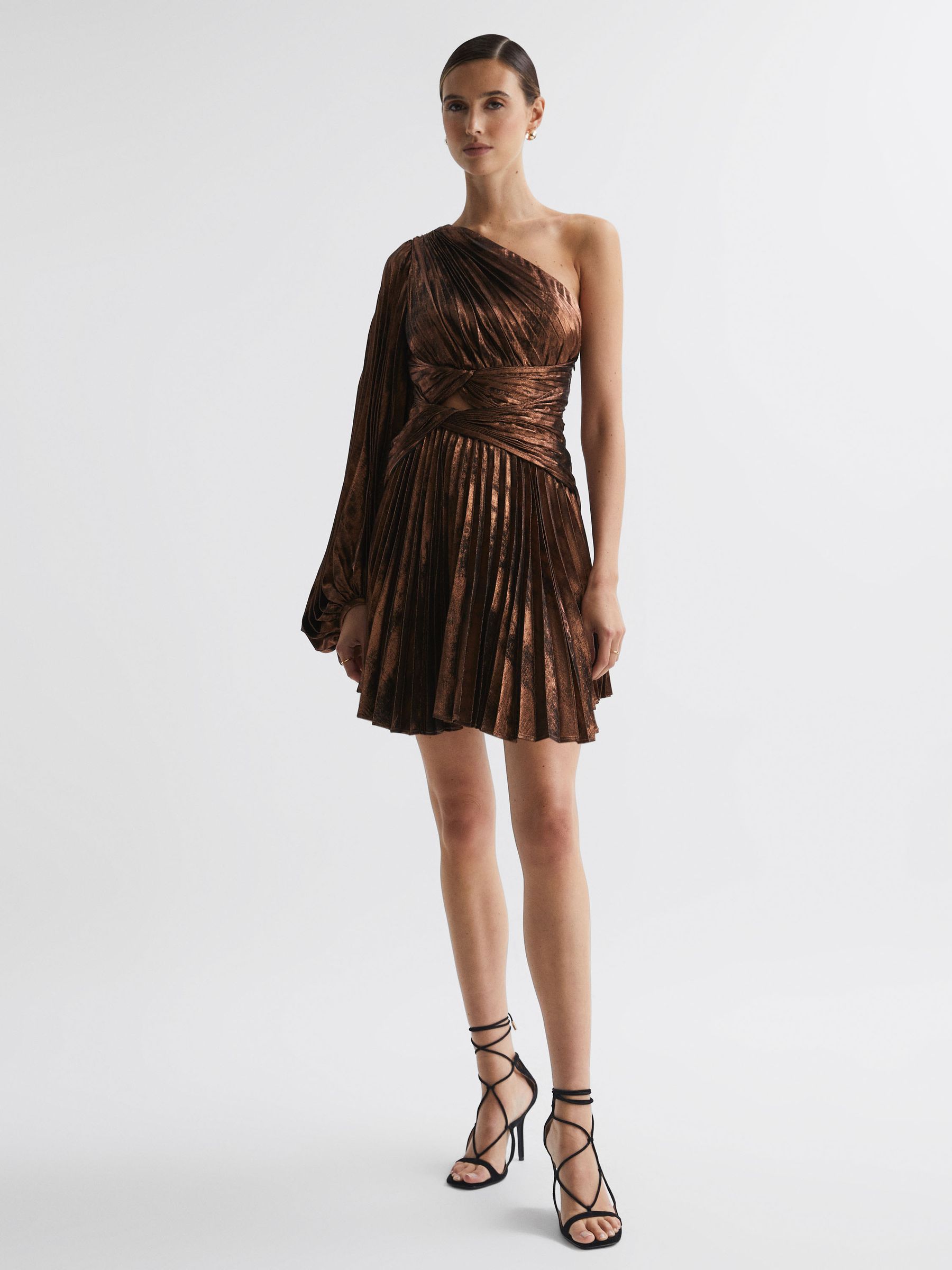 【海外限定】REISSワンピース☆Warfield Mini Dress Acler Crepe Reiss Acler Crepe Draped-Neck Mini Dress in Black - REISS