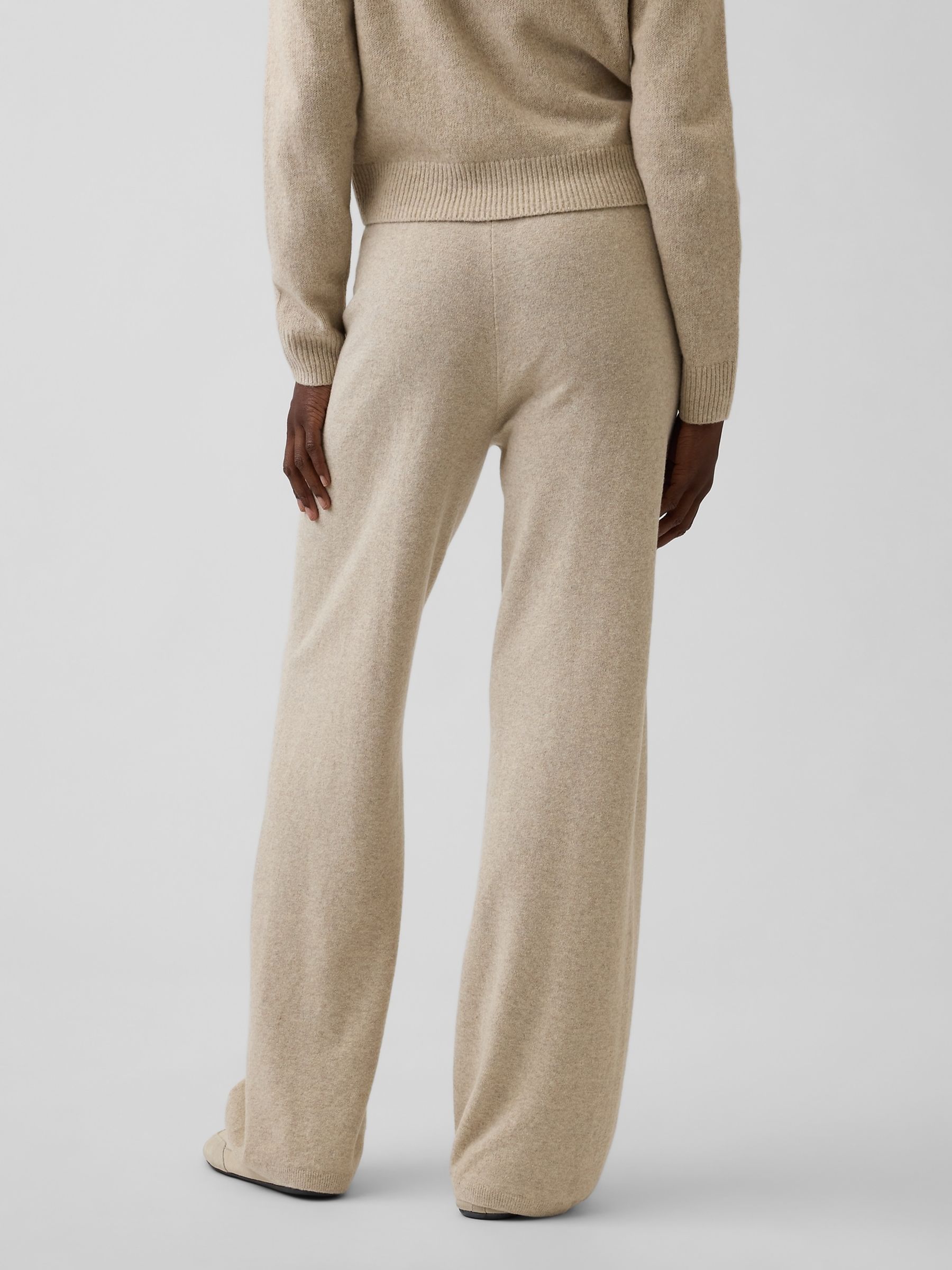 Beige CashSoft Loose Knitted Trousers - Image 2 of 5